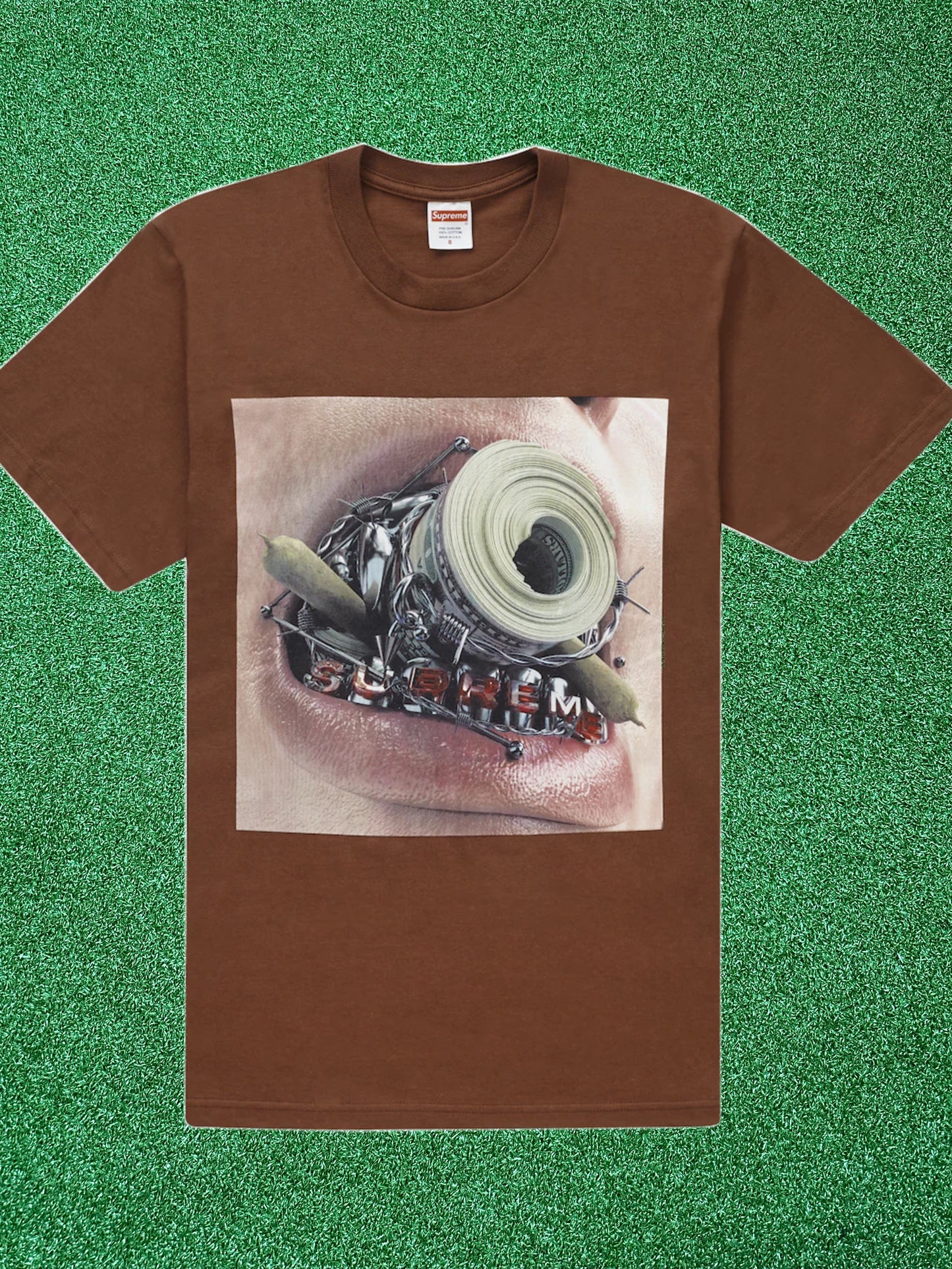 Camiseta Supreme Braces color marrón