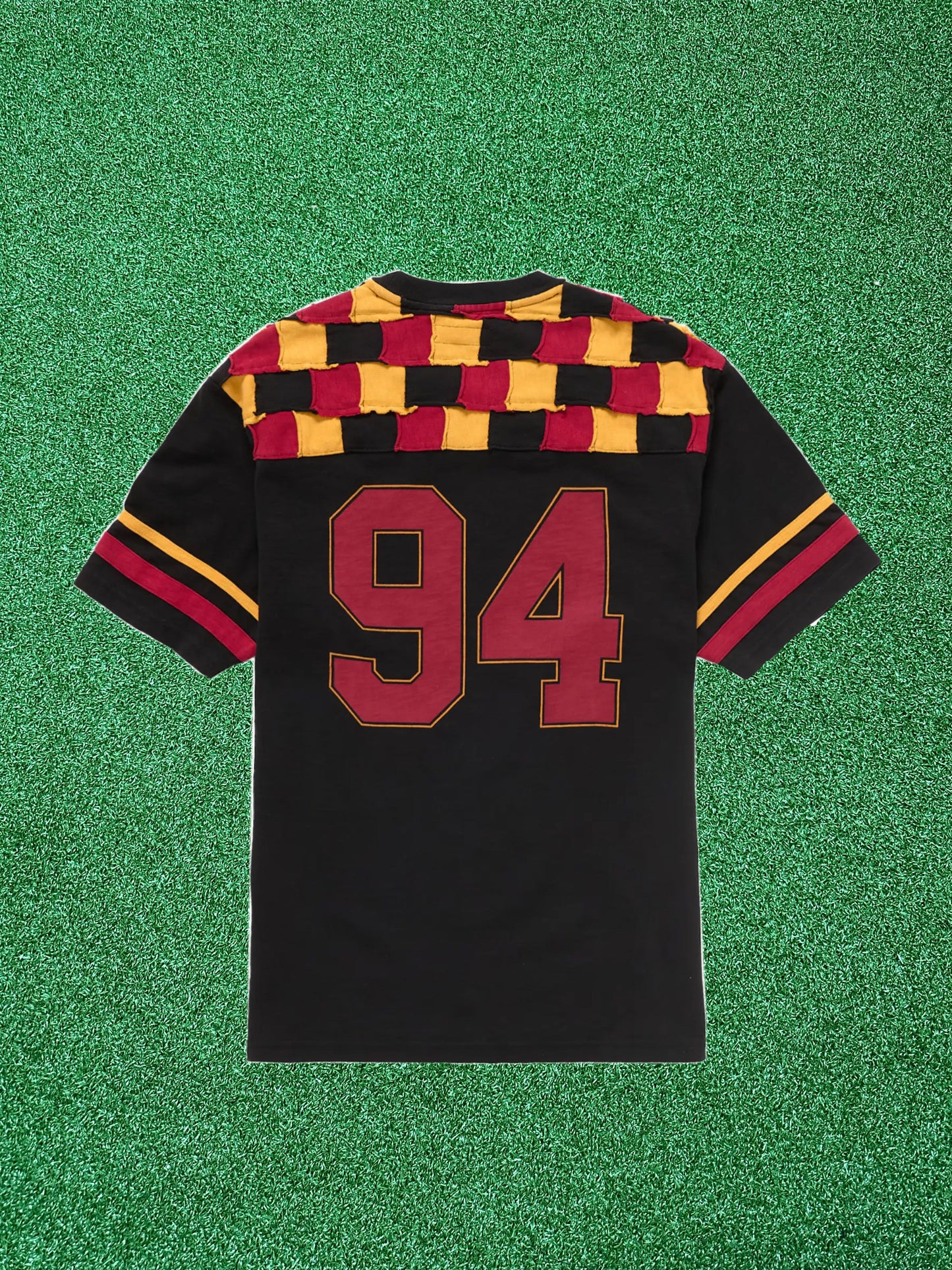 Camiseta de fútbol Supreme Patchwork Yoke negra