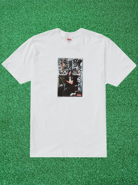 Camiseta Supreme Lady rosa y blanca