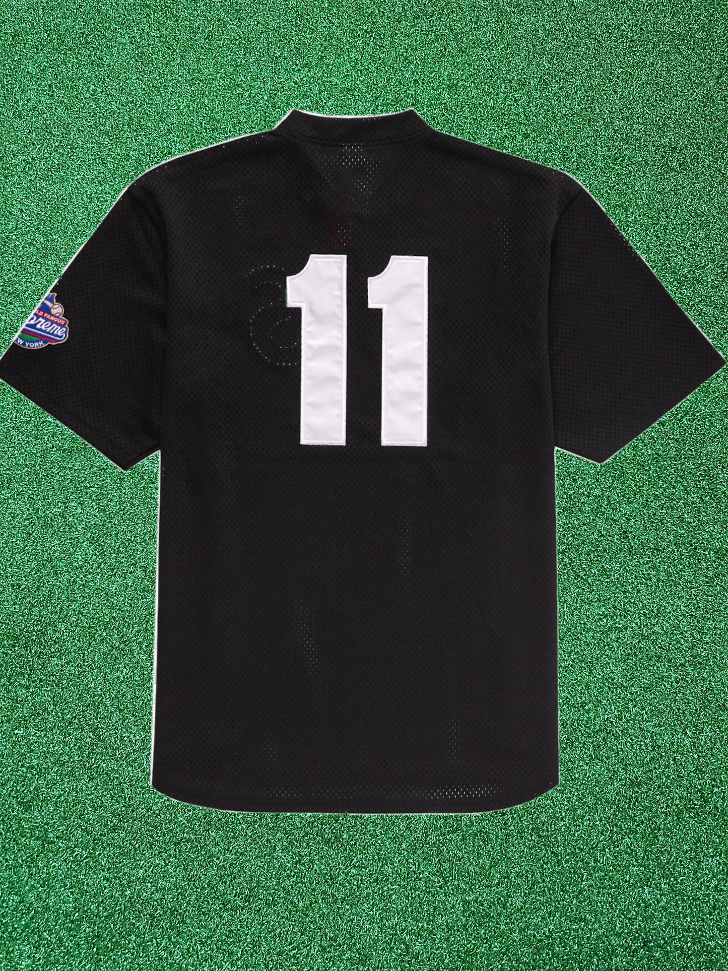 Camiseta de béisbol negra con el logotipo S de Supreme