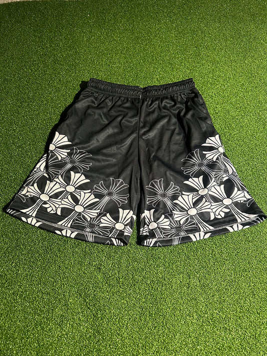Luxury Inspired Streetwear - Custom Chrome Hearts Cross Mesh Shorts (S–3XL) | Cacasfire