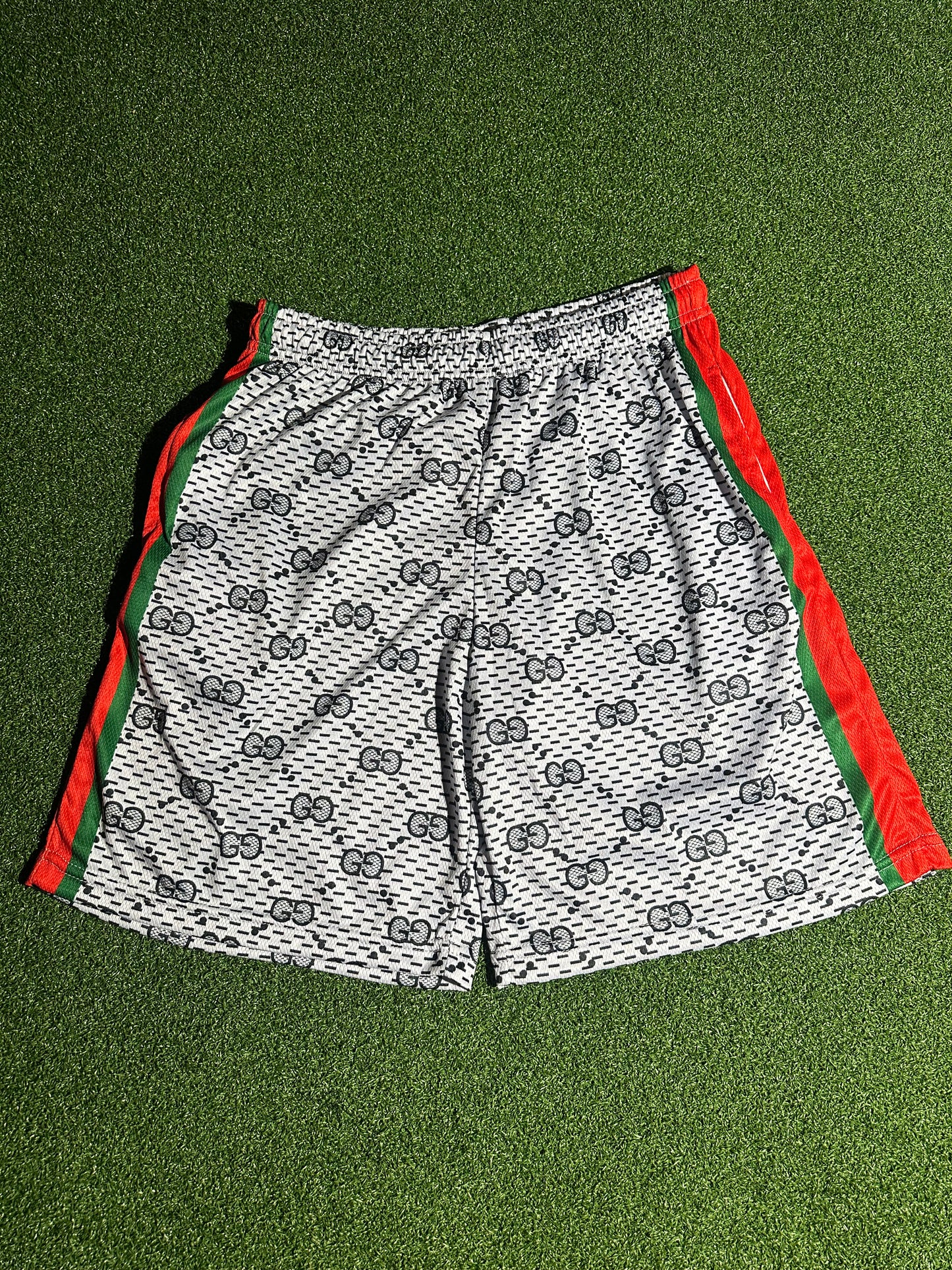 Luxury-Inspired Streetwear Athletic Shorts Custom Gucci Mesh Shorts (S–3XL)