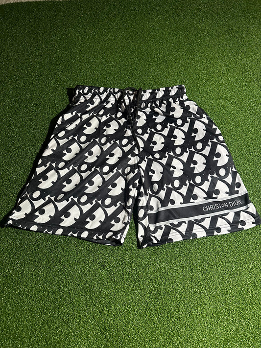 Luxury-inspired Dior style custom mesh shorts breathable streetwear sizes S to 3XL