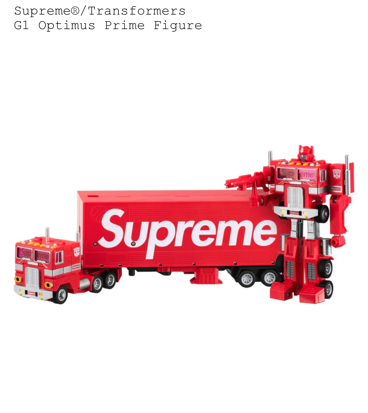 Supreme Transformer G1 Optimus Prime