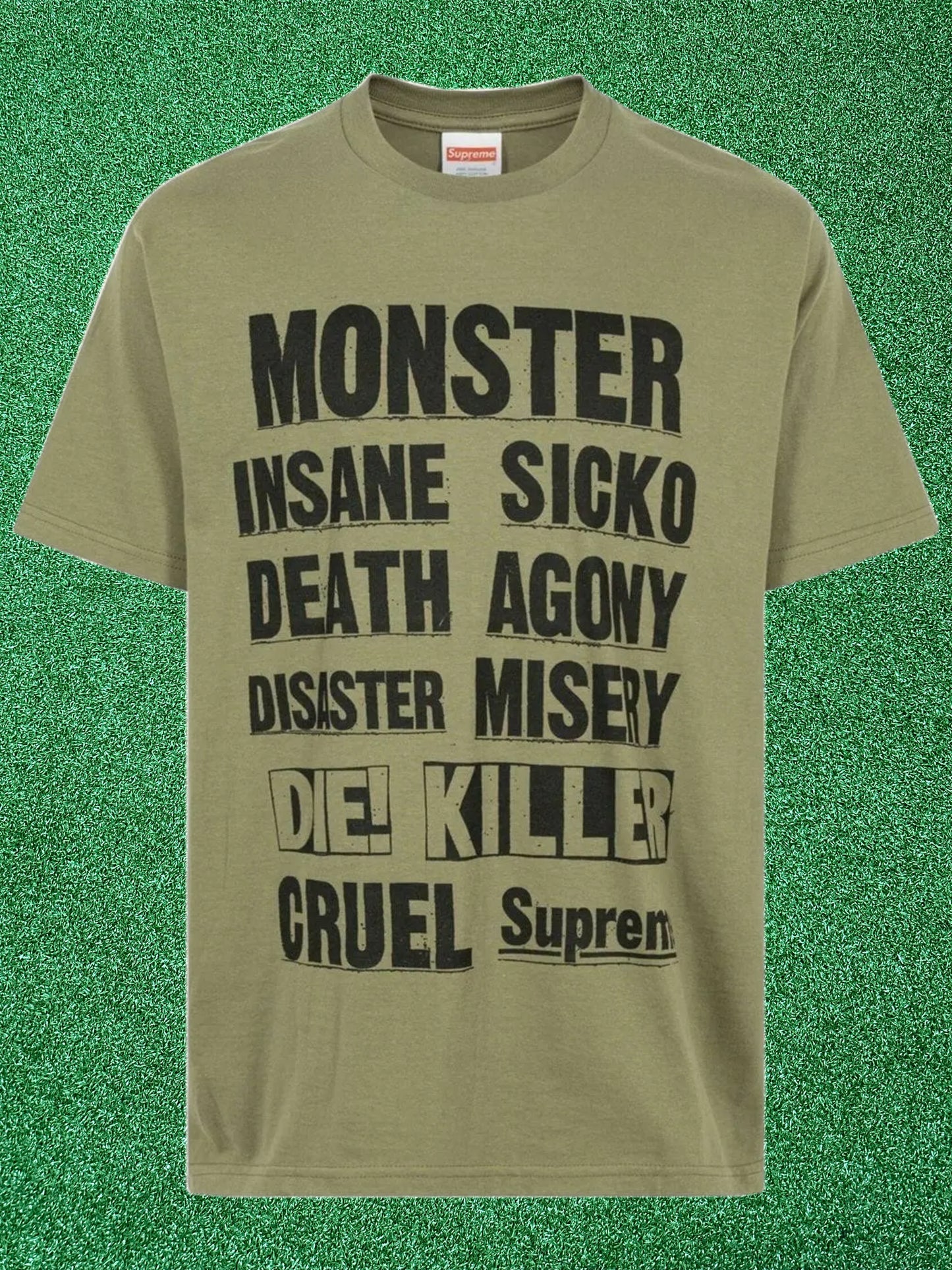 Camiseta Supreme Monster verde oliva claro