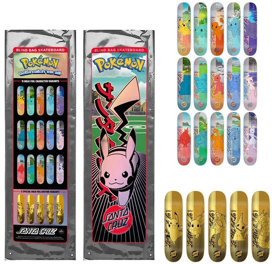 Bolsa sorpresa con la tabla de skate de Pokémon Santa Cruz