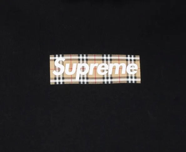 Supreme x Burberry Box Logo Hoodie – Black