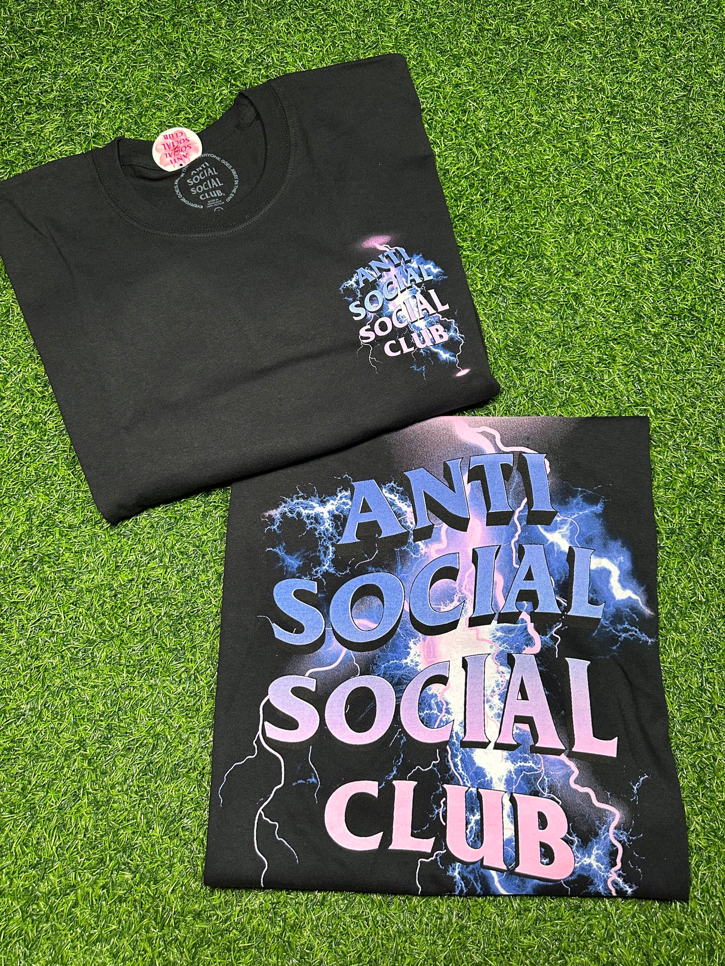 Camiseta azul del club social antisocial Bolt - Negro