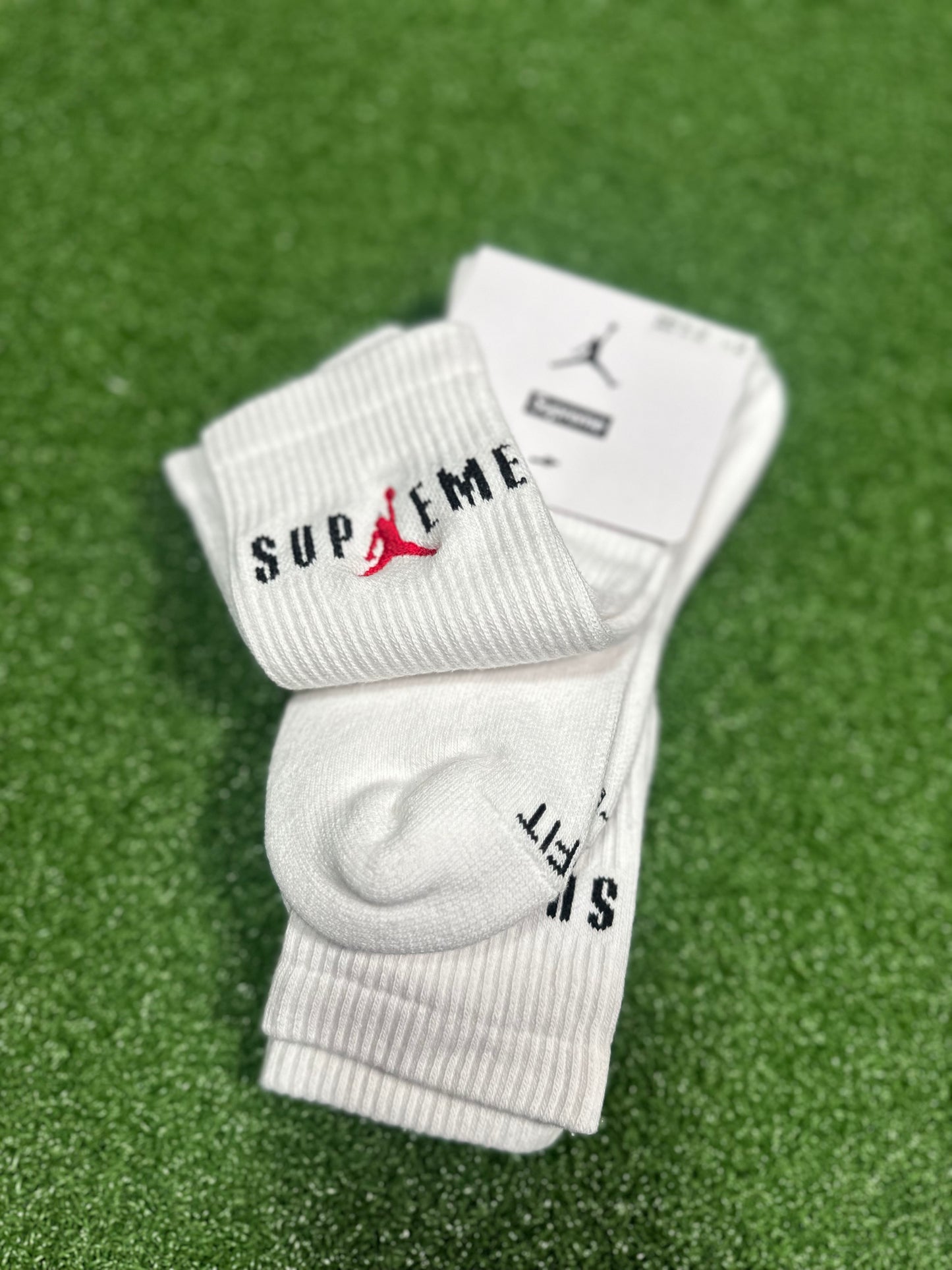 Calcetines deportivos Supreme Jordan (paquete de 2) - Negro y blanco