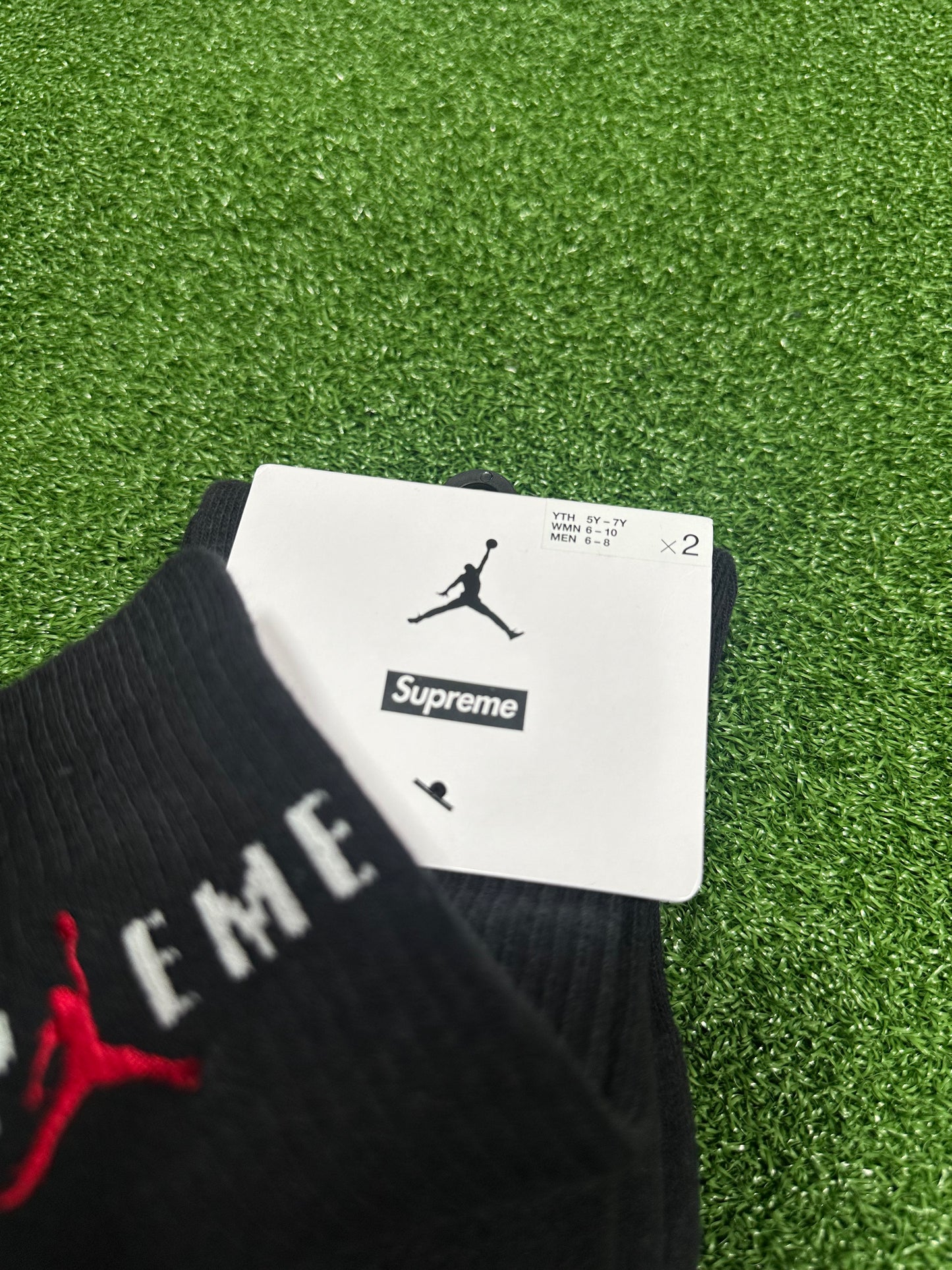 Calcetines deportivos Supreme Jordan (paquete de 2) - Negro y blanco