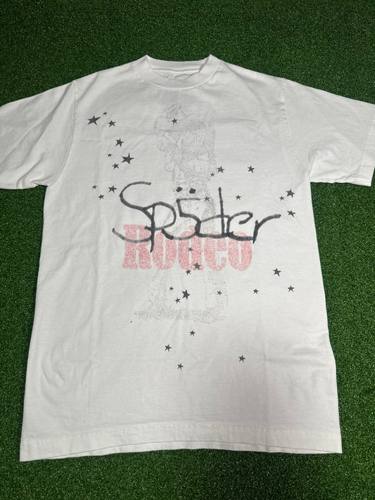 Camiseta Days Before Rodeo II de Travis Scott Cactus Jack x Sp5der, color blanco