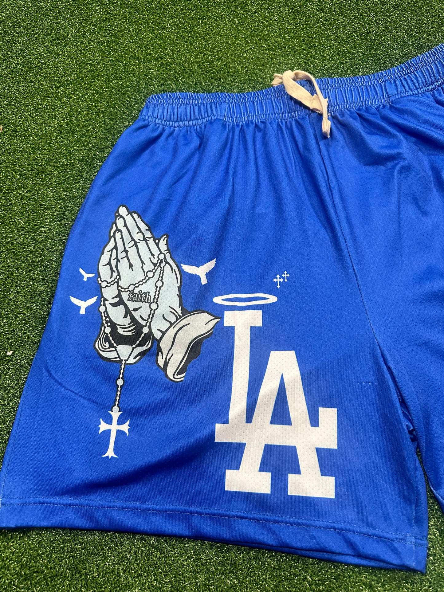 Pantalones cortos de béisbol personalizados: Dodgers de Los Ángeles en azul