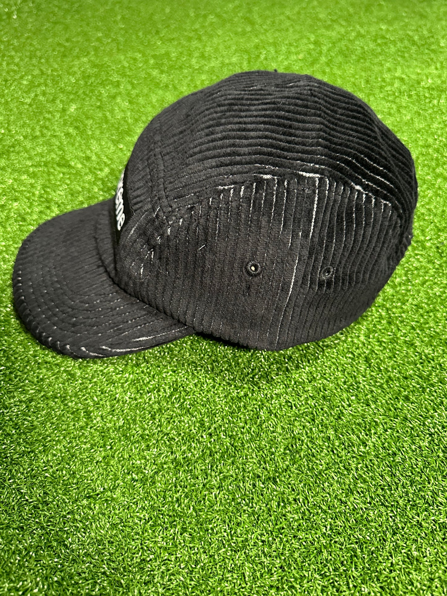 Gorra de campamento de pana bicolor negra Supreme