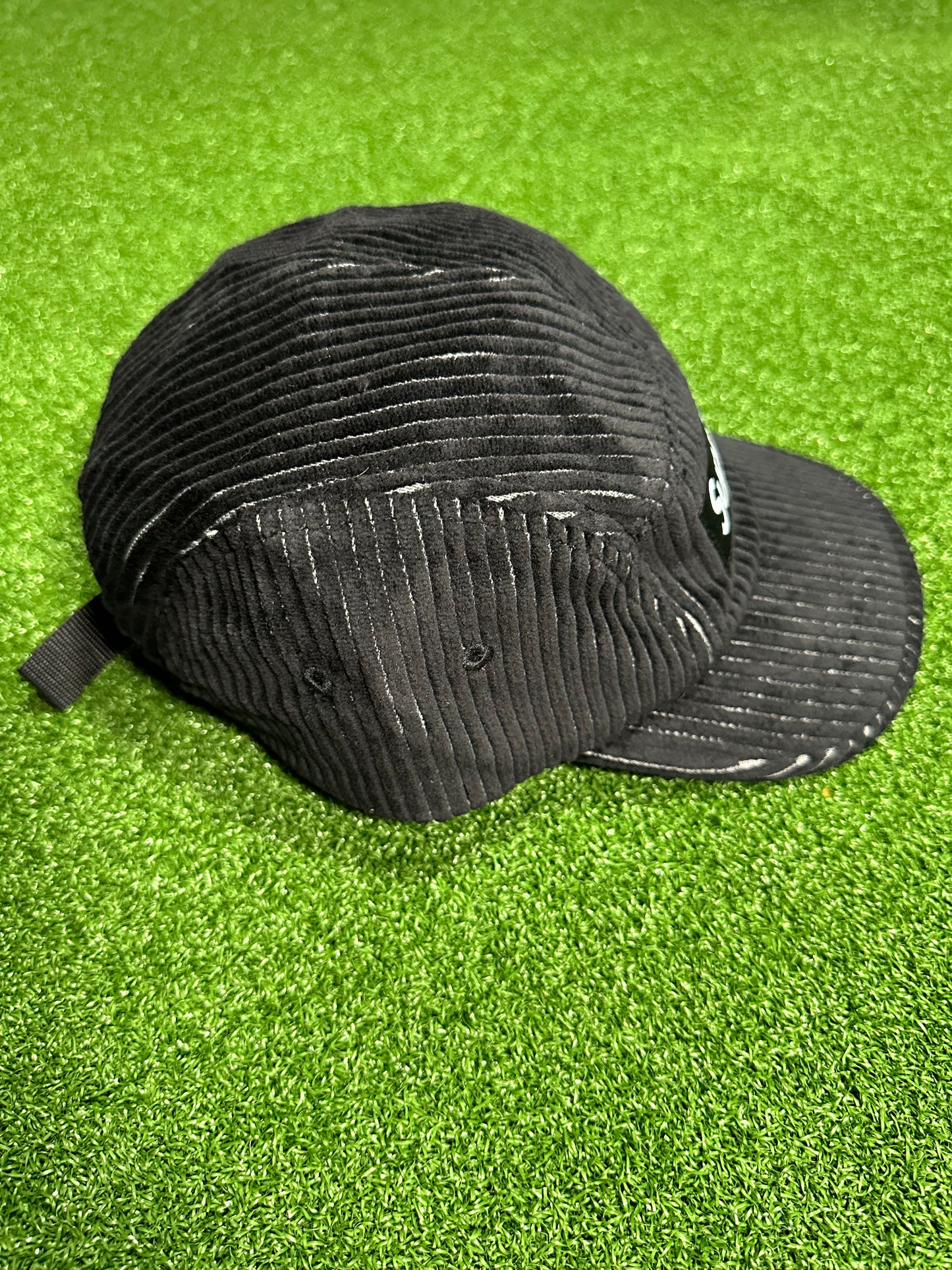 Gorra de campamento de pana bicolor negra Supreme