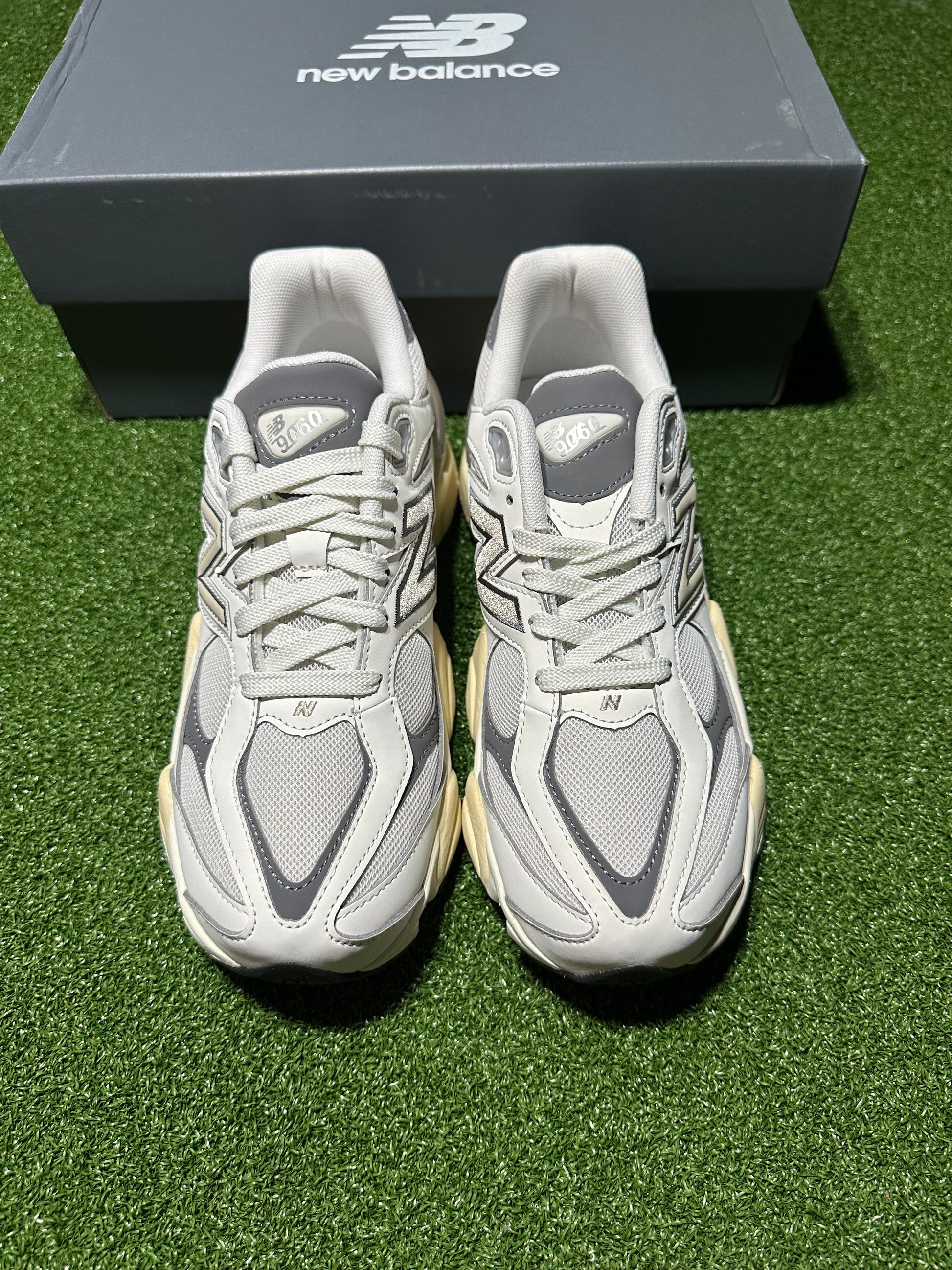 New Balance 9060 Sea Salt Castlerock GS authentic youth sneakers front view