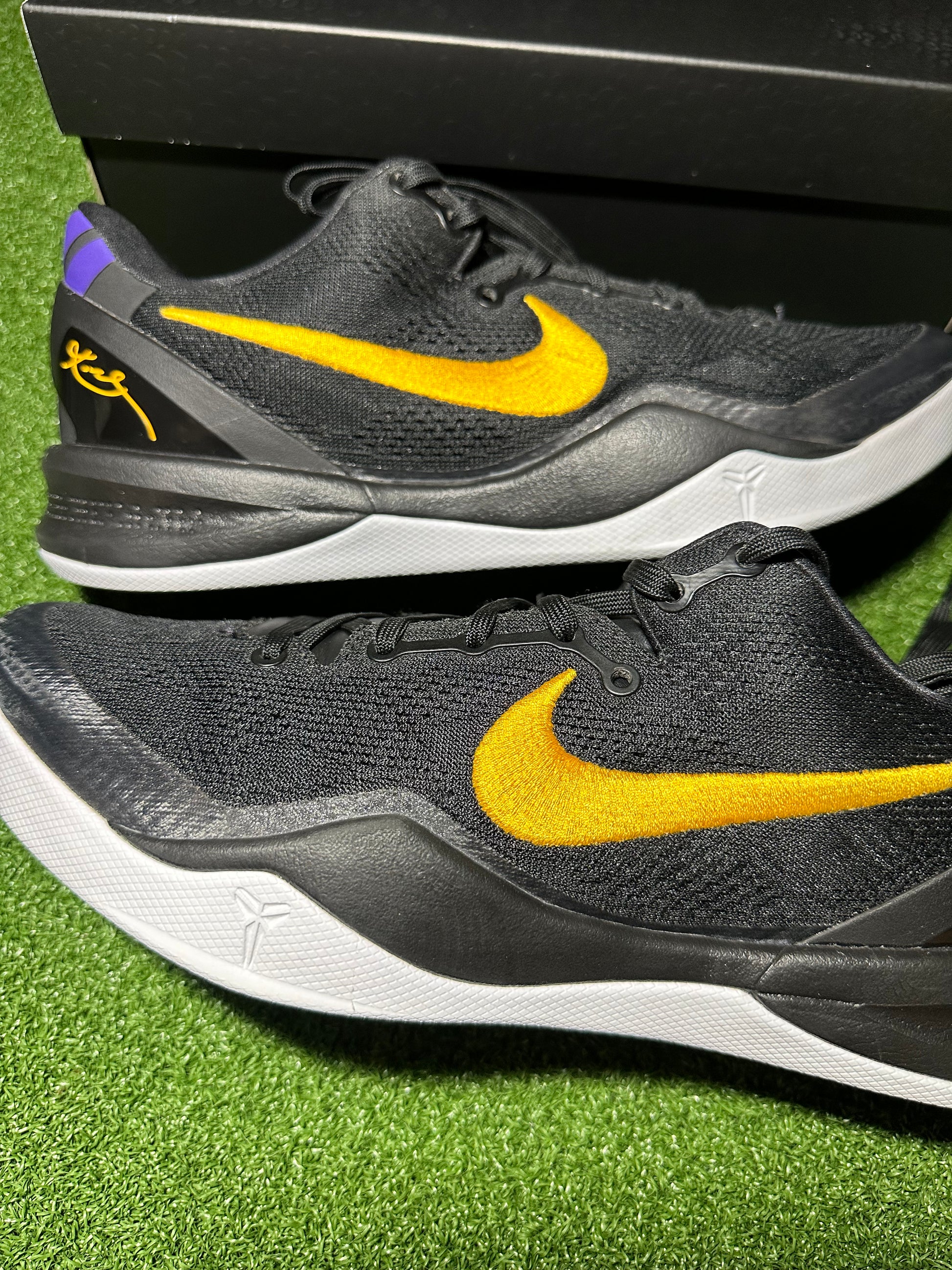 Nike Kobe 8 Protro Lakers Away Side View Close Up