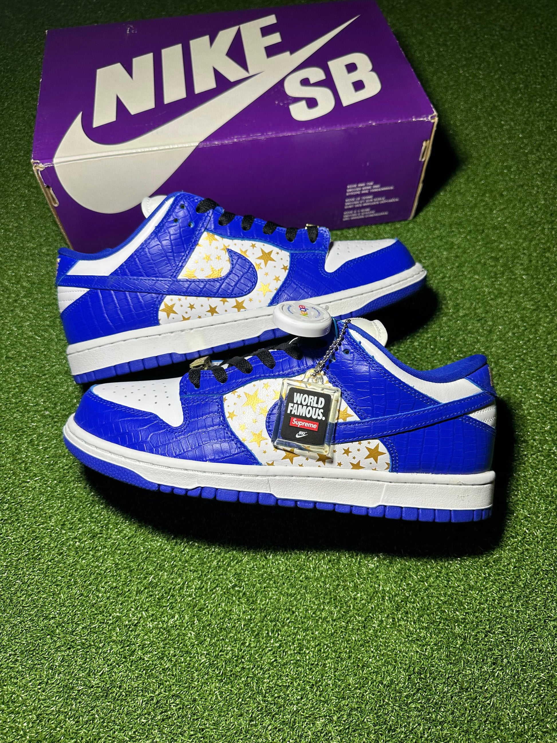Nike SB Dunk Low Supreme Stars Hyper Royal Side View