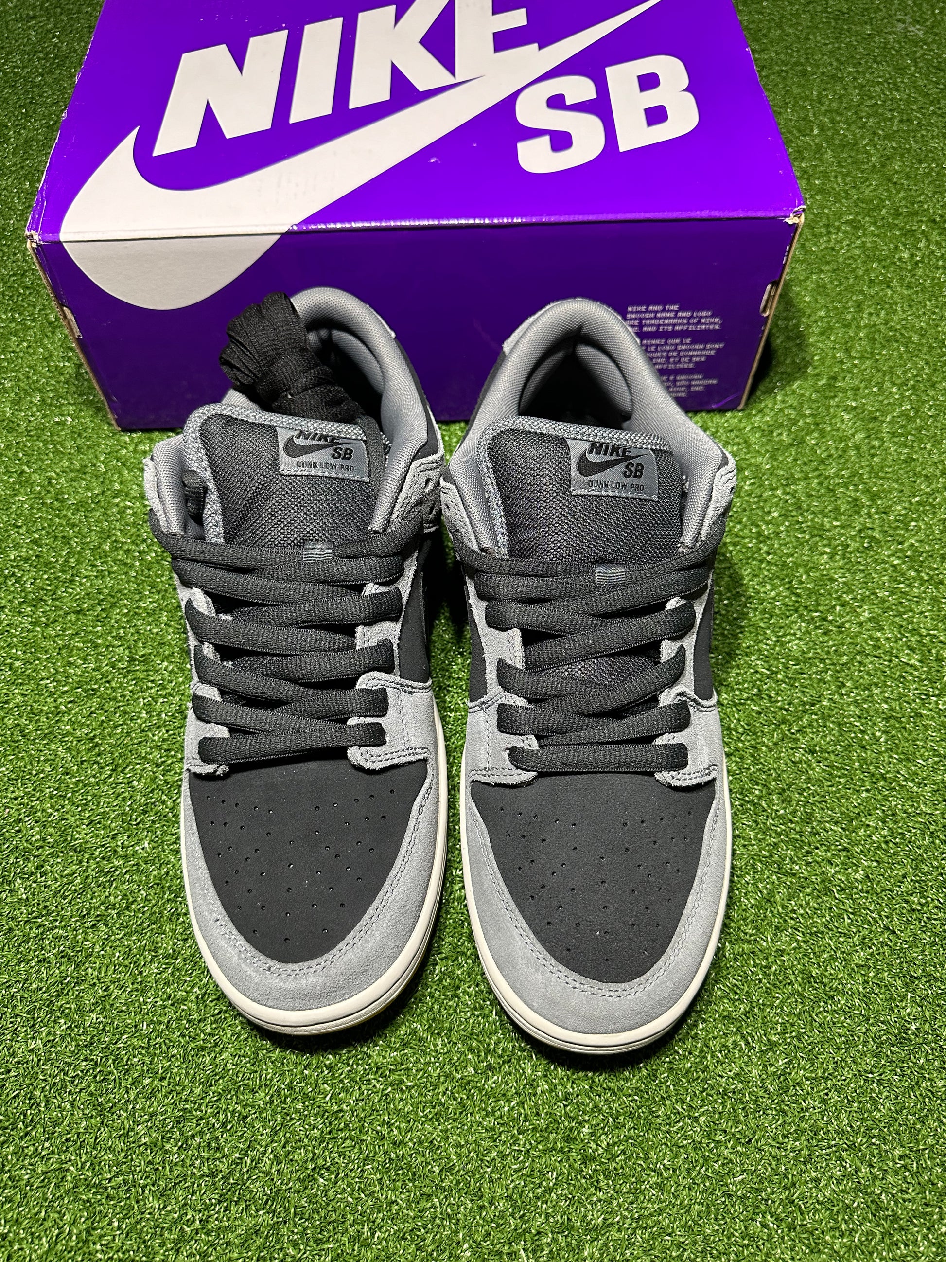 Nike SB Dunk Low Dark Smoke Grey authentic sneakers front view