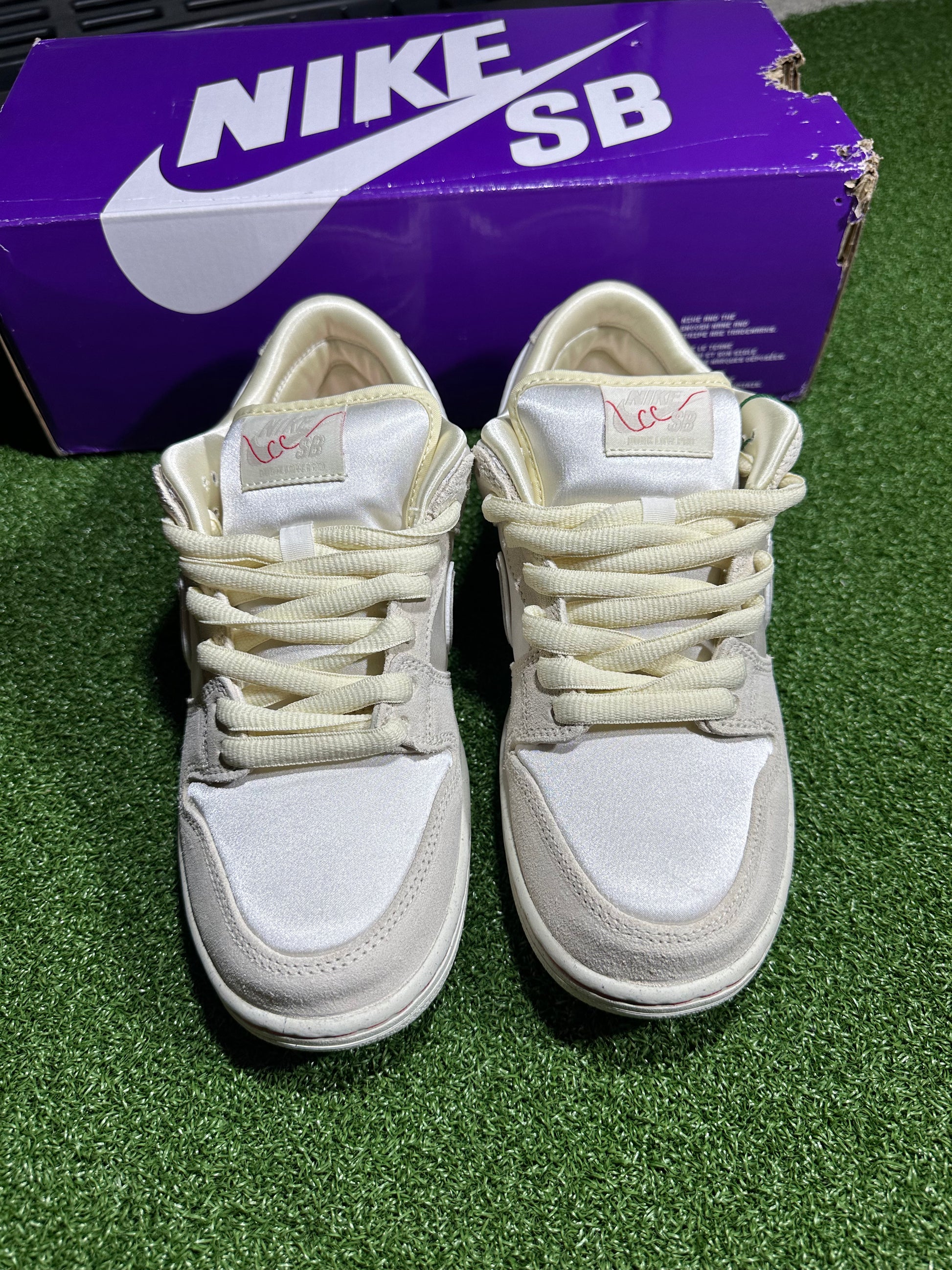 Nike SB Dunk Low City of Love Light Bone premium leather low top sneaker top view