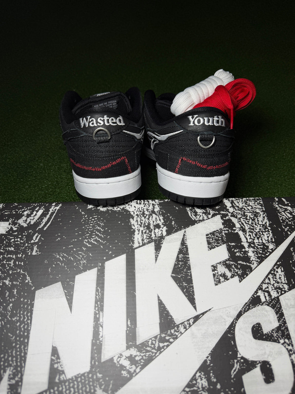 Wasted Youth Nike SB Dunk Low Heel Embroidery