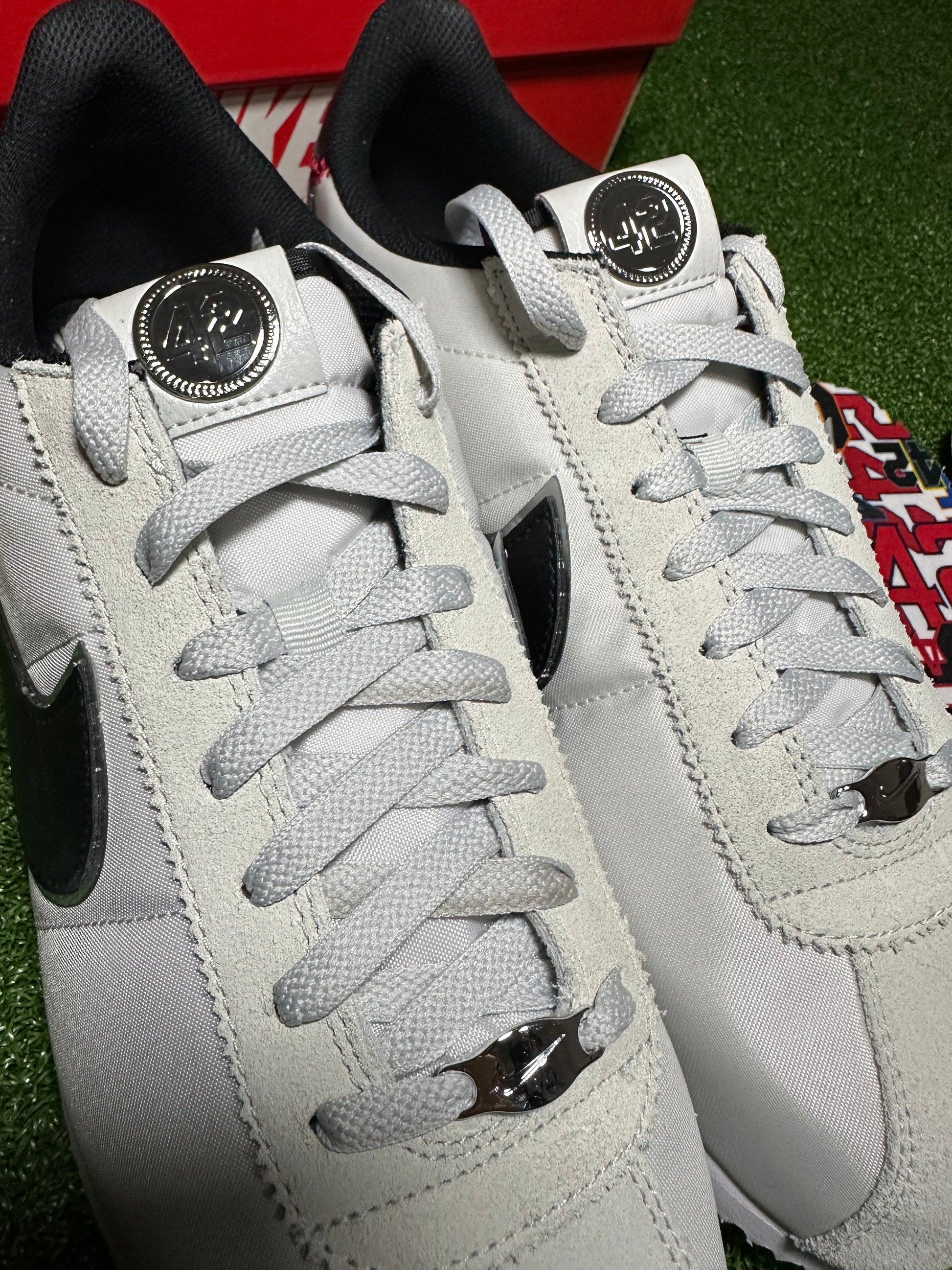 Nike Cortez Jackie Robinson Day close up front view