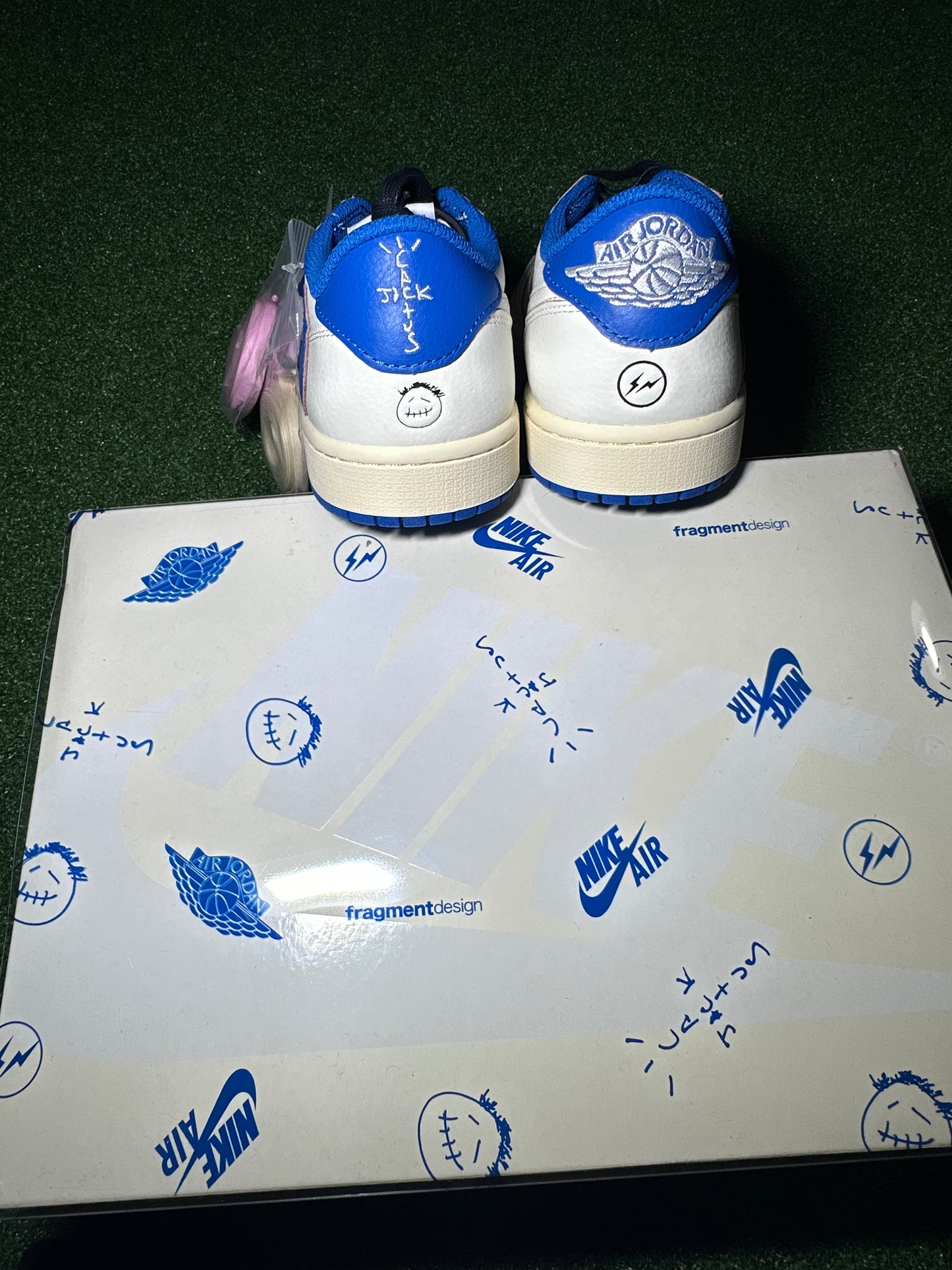 Jordan 1 Low Fragment x Travis Scott Sail Military Blue