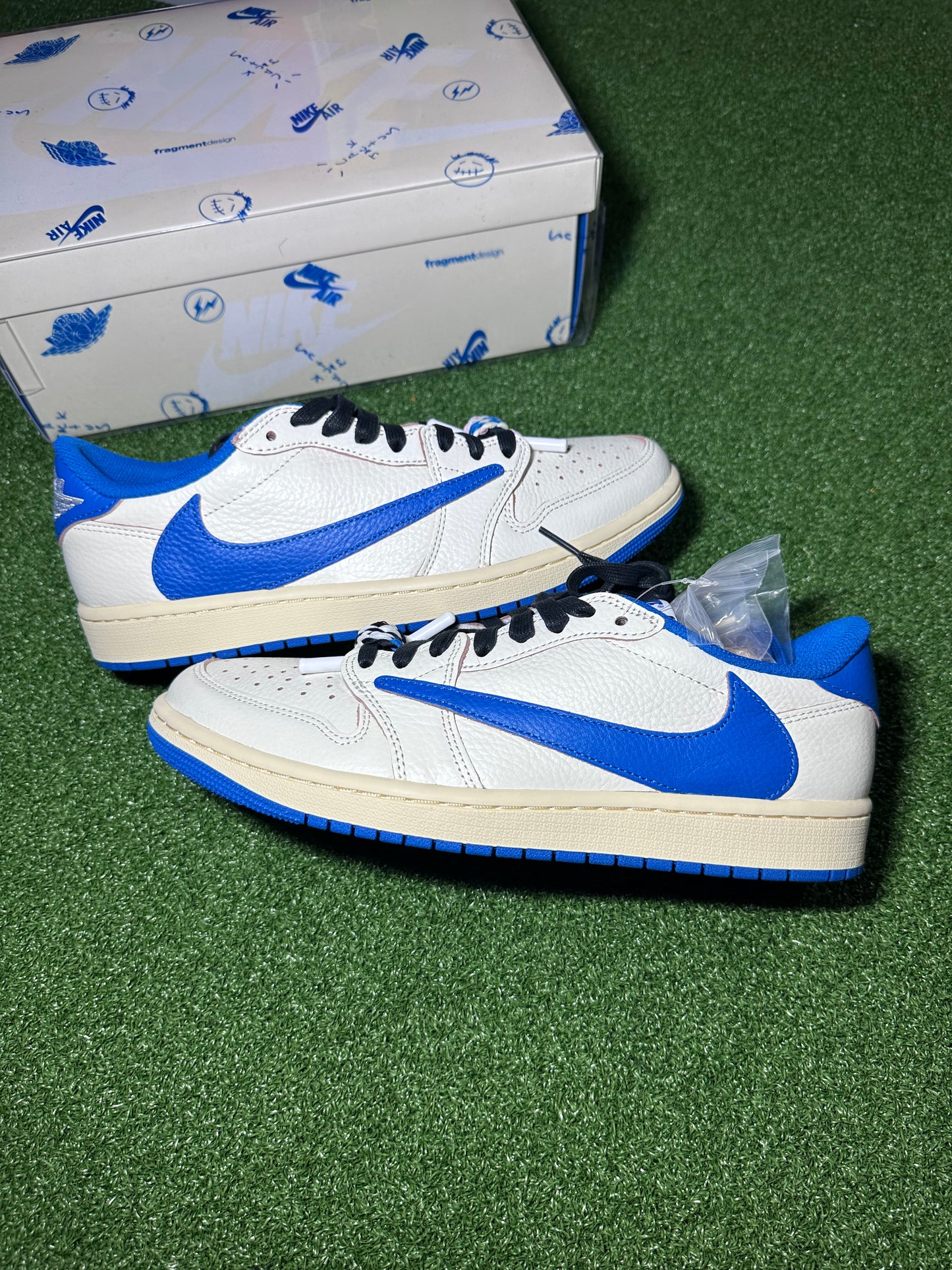 Jordan 1 Low Fragment x Travis Scott Sail Military Blue