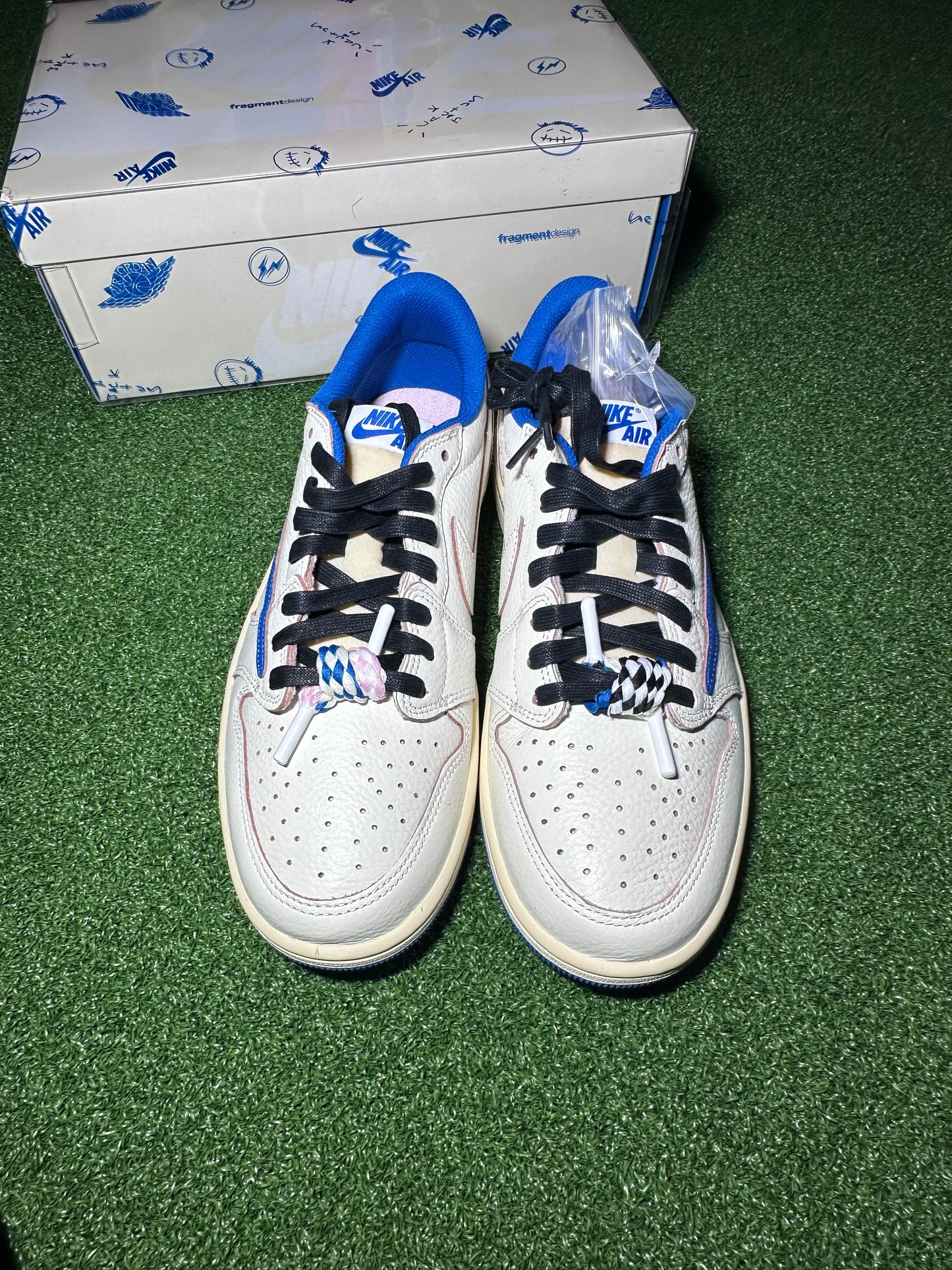 Jordan 1 Low Fragment x Travis Scott Sail Military Blue