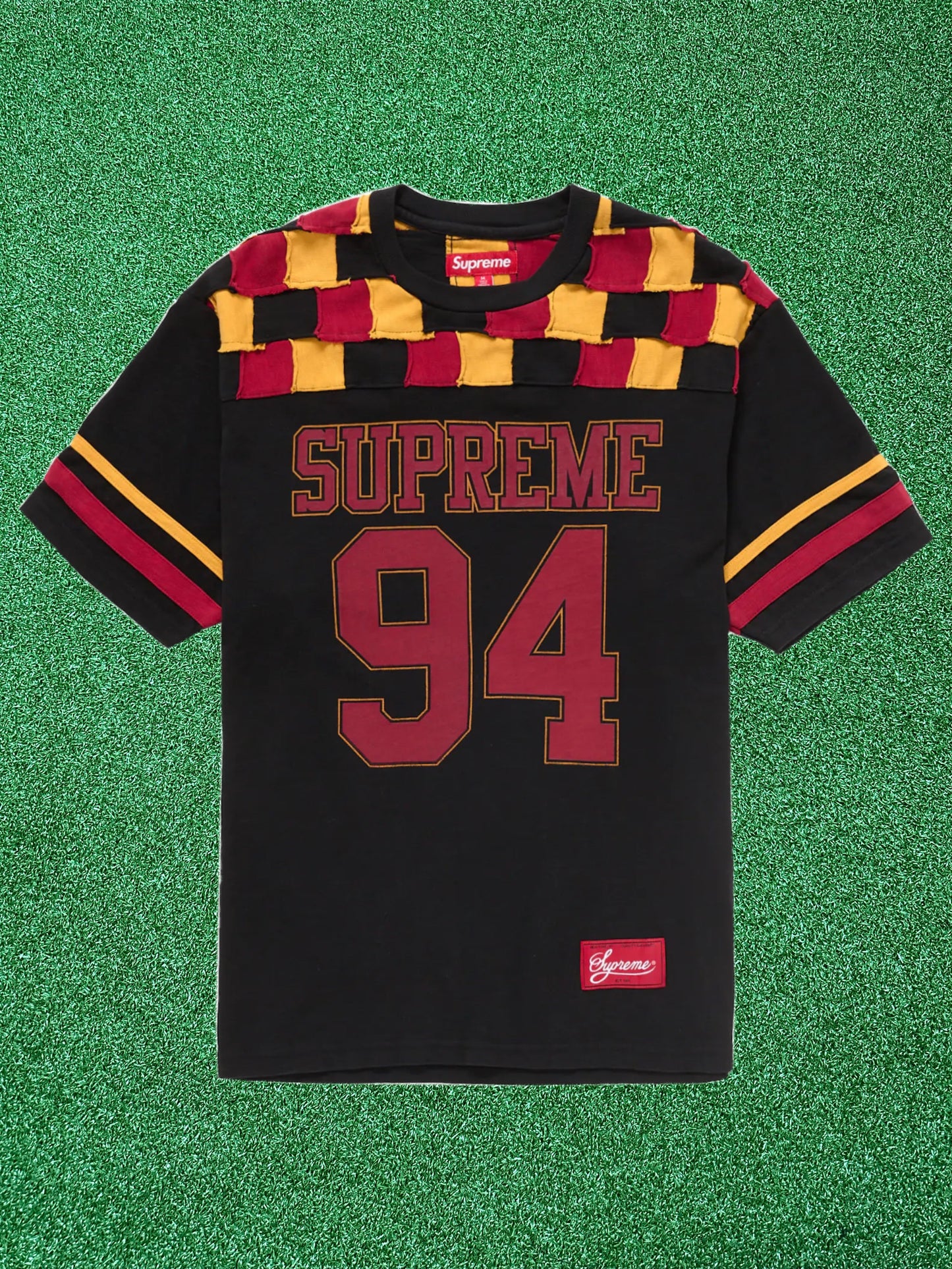 Supreme Patchwork Yoke Football Top Black