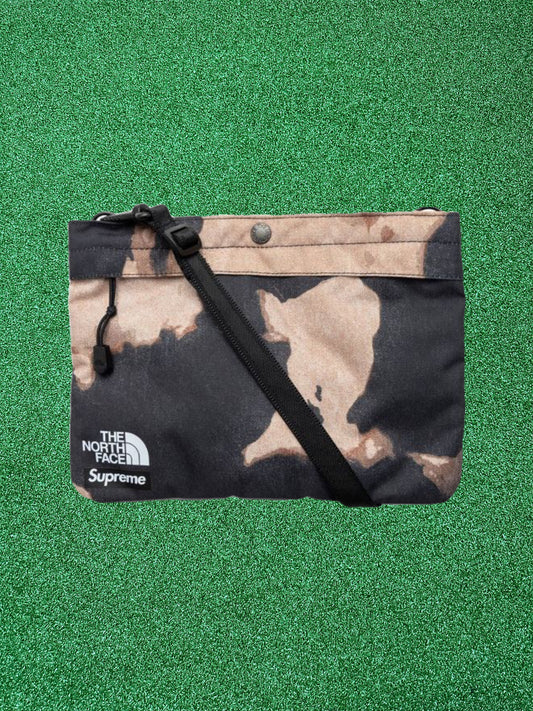 Supreme The North Face Bleached Denim Print Shoulder Bag Black