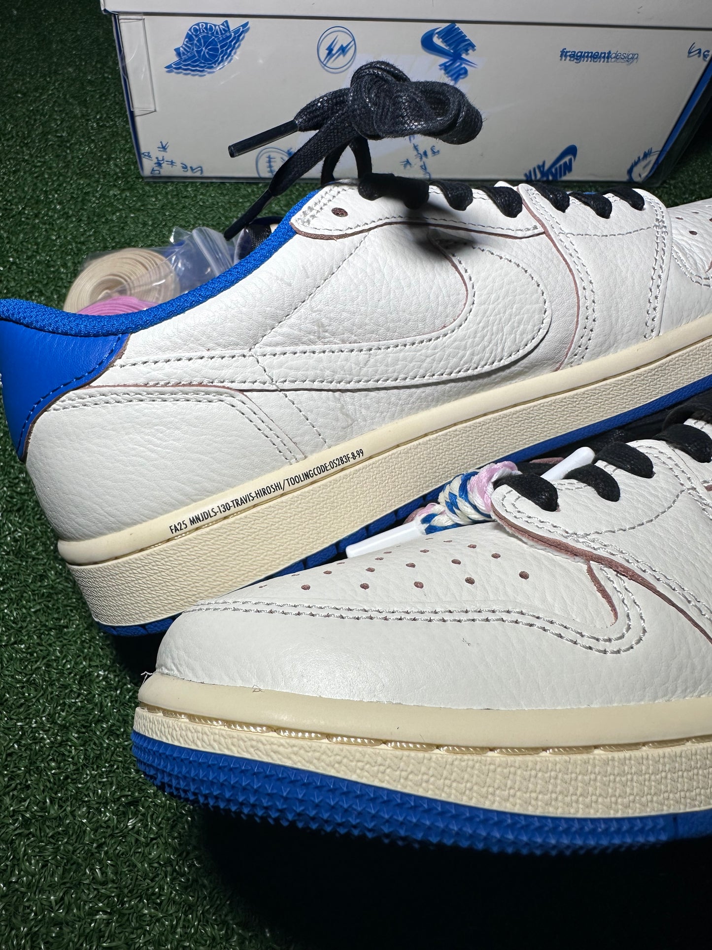 Jordan 1 Low Fragment x Travis Scott Sail Military Blue
