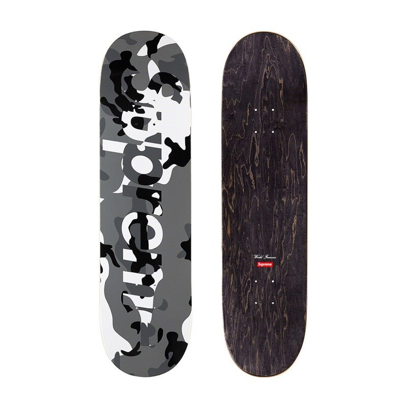 Supreme Grey Camo Logo Skateboard Deck
