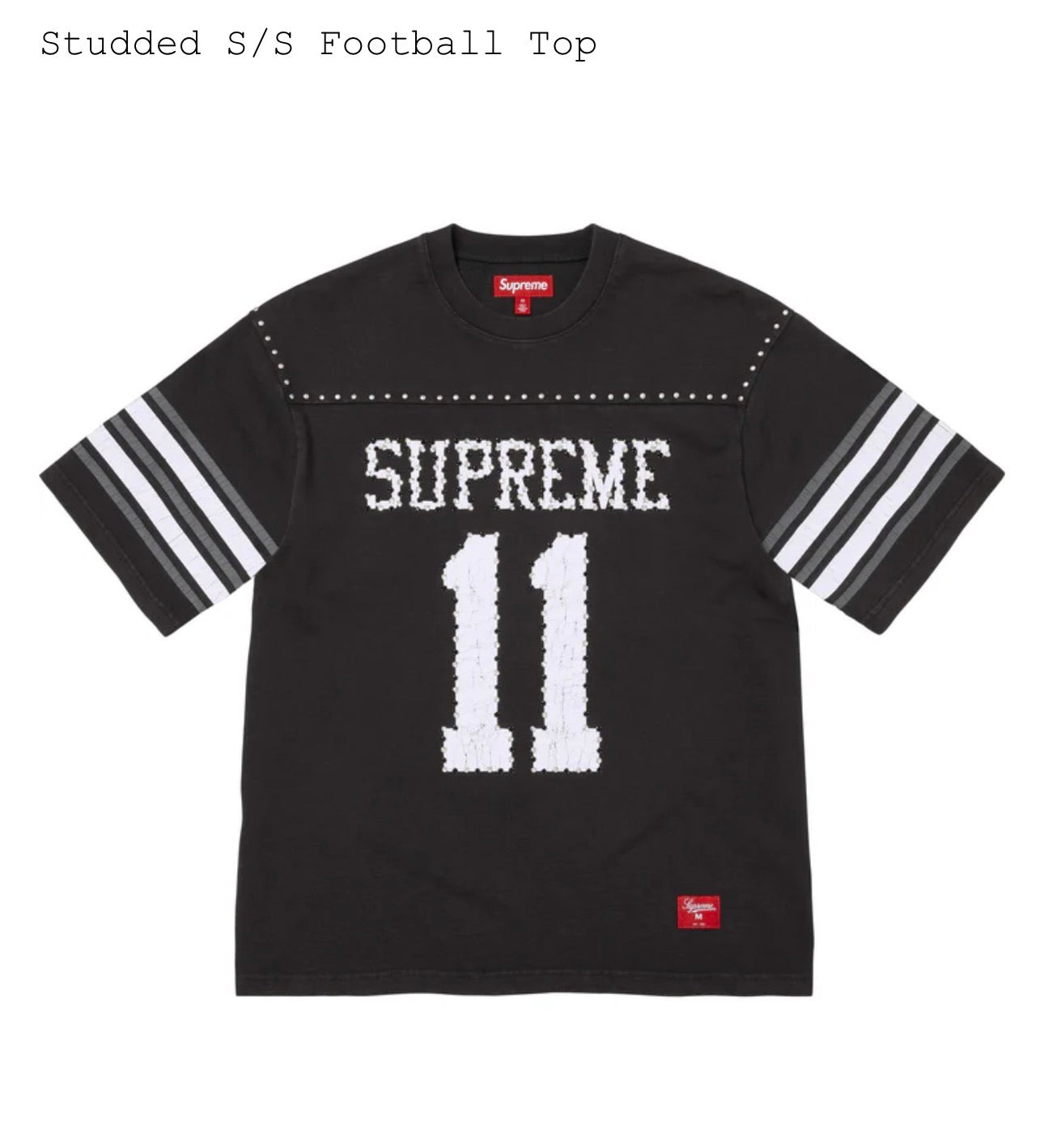 Supreme Studded S/S Football Top Black