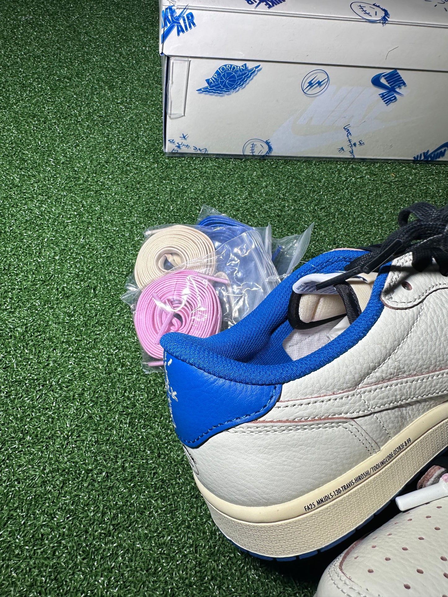 Jordan 1 Low Fragment x Travis Scott Sail Military Blue