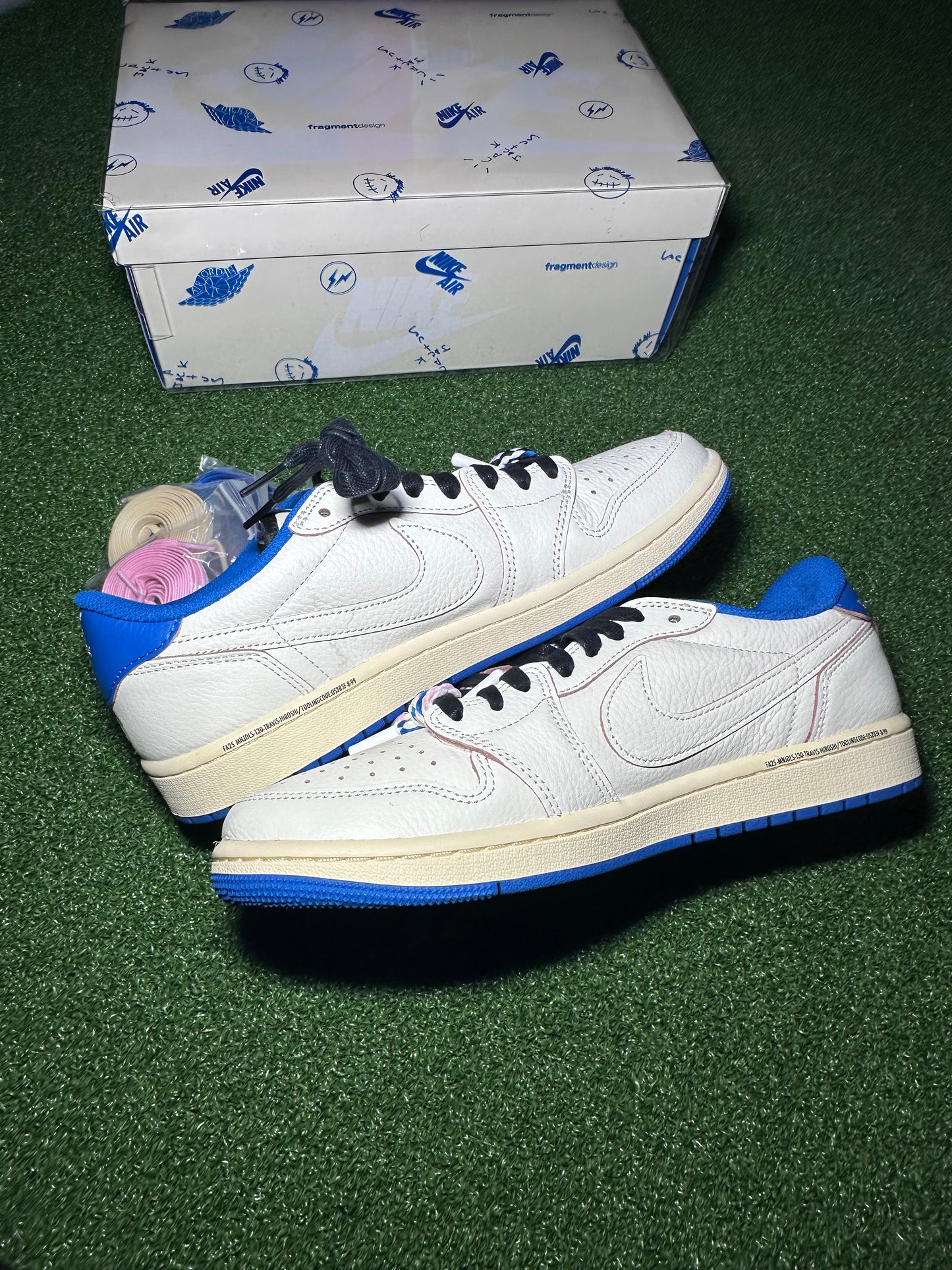 Jordan 1 Low Fragment x Travis Scott Sail Military Blue
