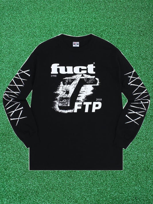 Camiseta de manga larga Fallen Cross de FTP x FUCT, color negro