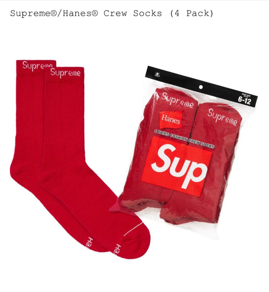 Supreme Hanes Red Socks
