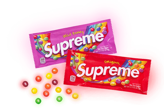 Juego de Skittles Supreme (no apto para consumo humano) rojo y morado