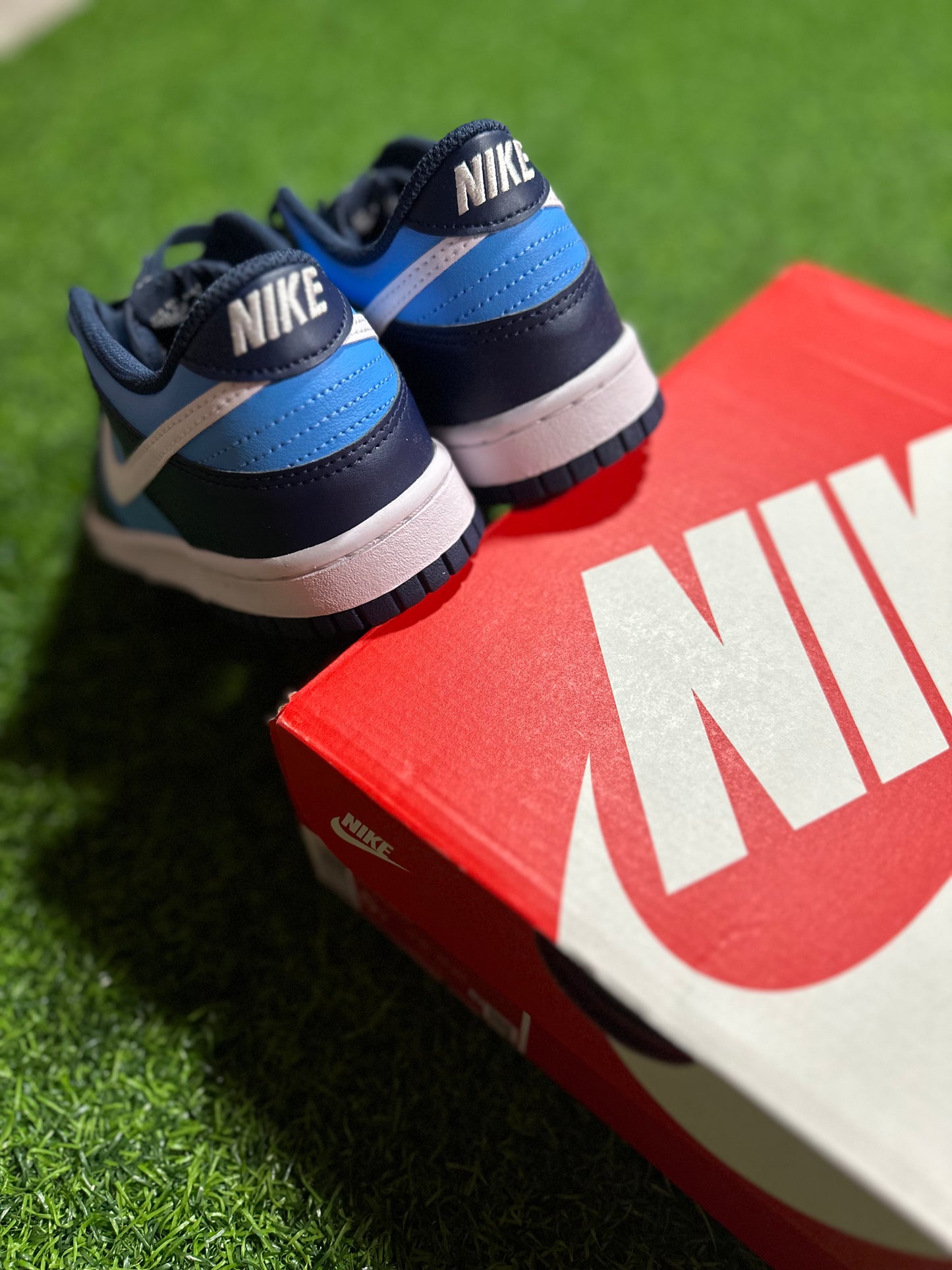 Nike Dunk Low - Azul universitario y blanco (primaria)