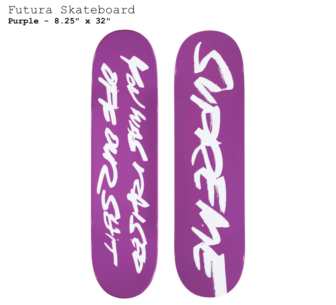 Tabla de skate Supreme Futura, color morado