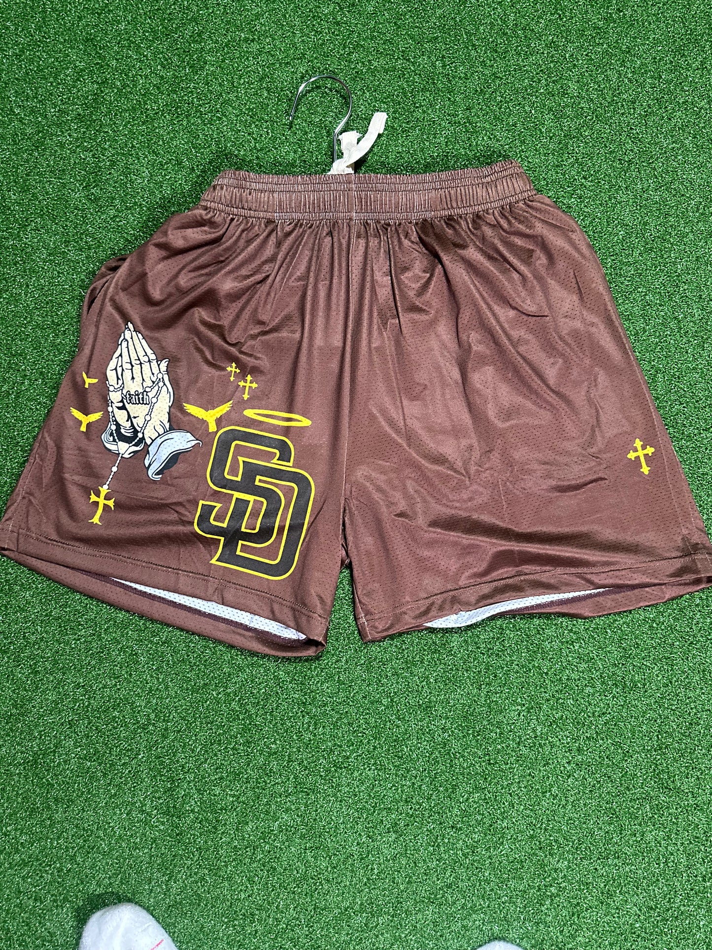 Pantalones cortos de béisbol personalizados - Brown SD Padres