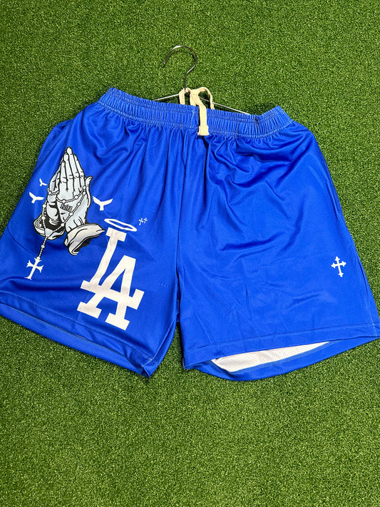 Pantalones cortos de béisbol personalizados: Dodgers de Los Ángeles en azul