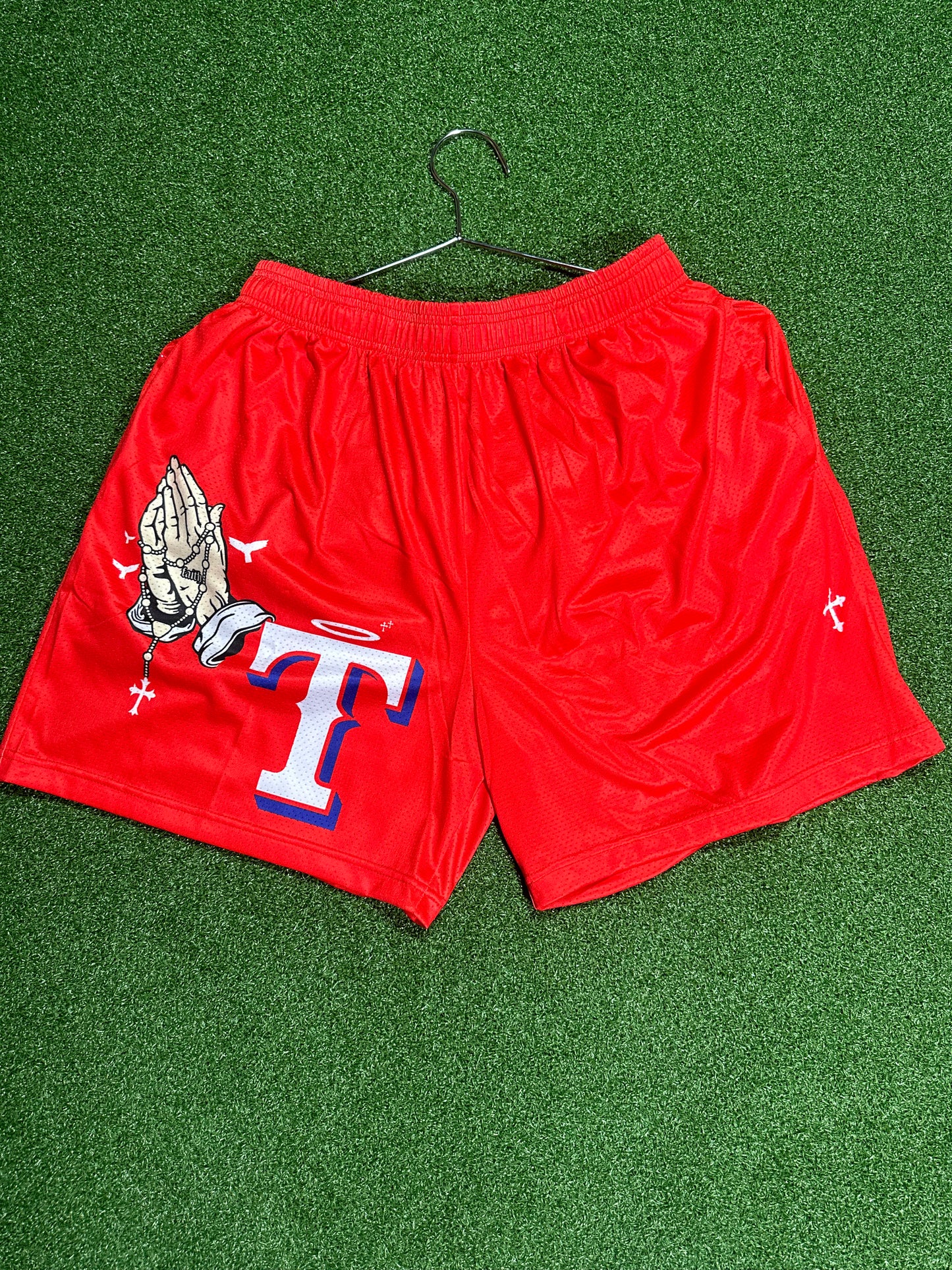 Pantalones cortos de béisbol personalizados: Texas Rangers rojos