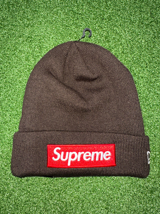 Supreme New Era Box Logo Beanie (FW22) Brown