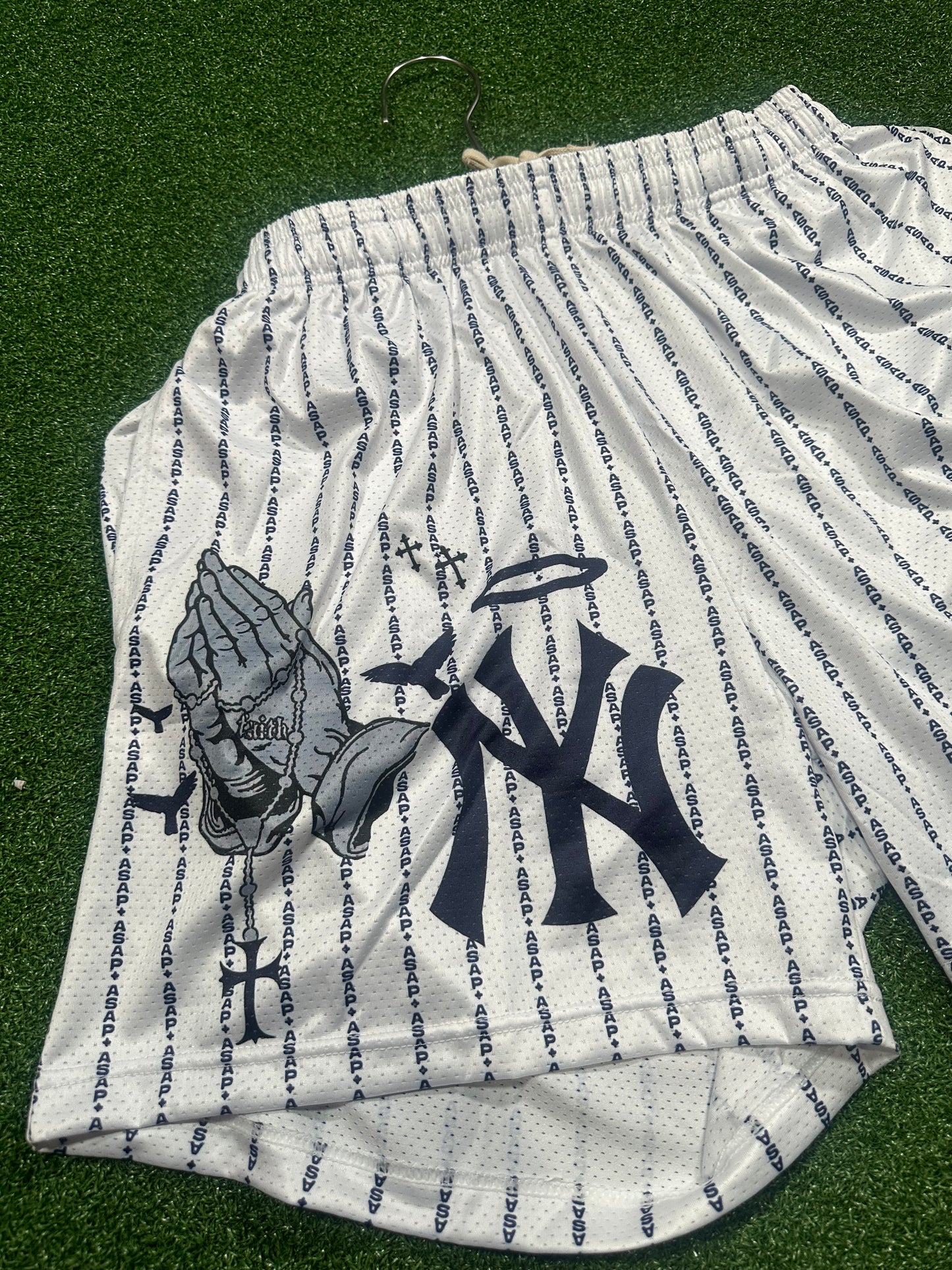 Pantalones cortos de béisbol personalizados - Yankees de Nueva York en blanco
