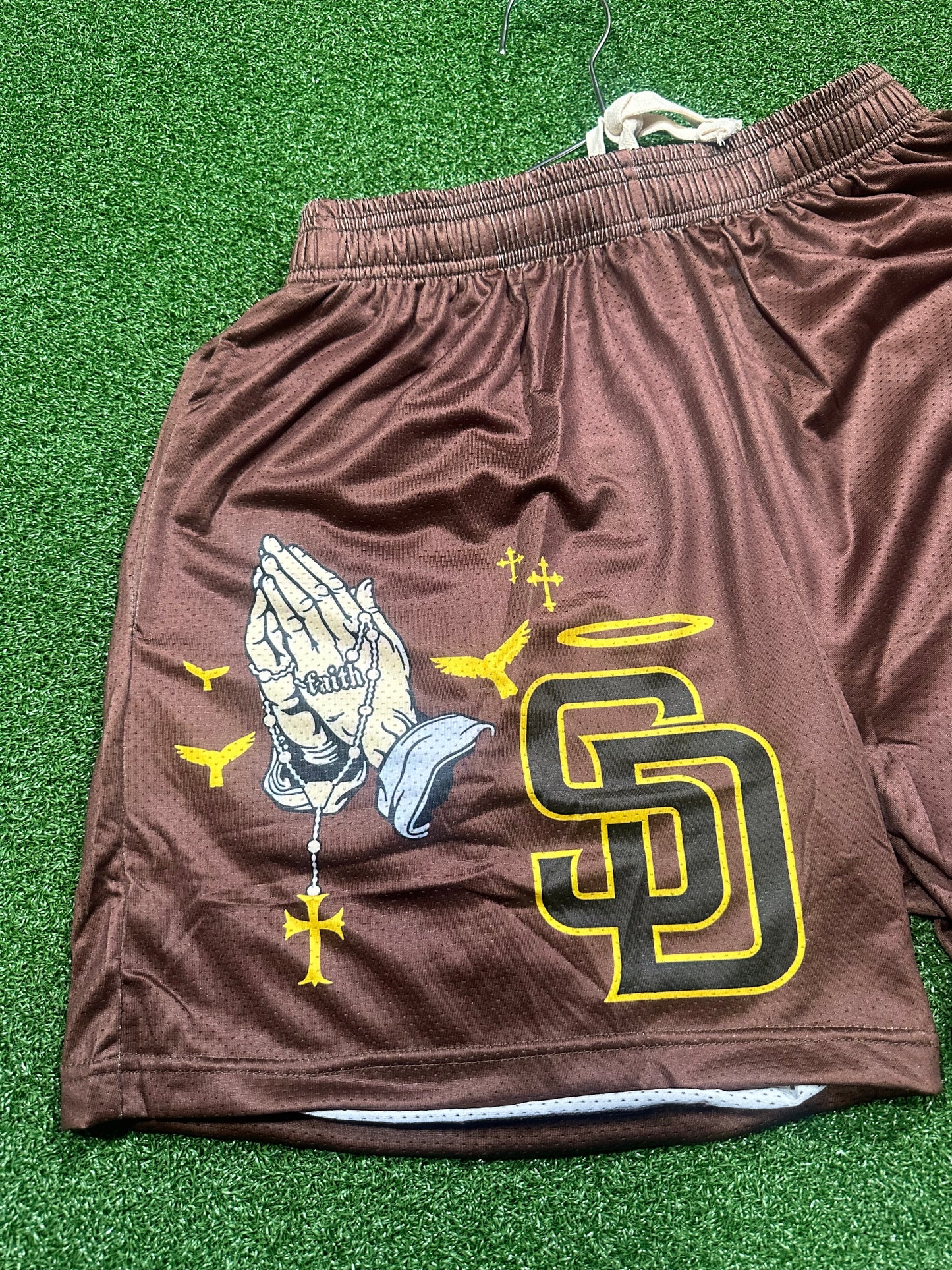 Pantalones cortos de béisbol personalizados - Brown SD Padres