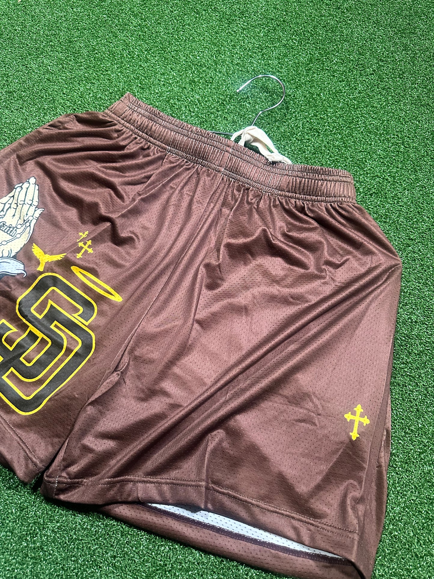 Pantalones cortos de béisbol personalizados - Brown SD Padres