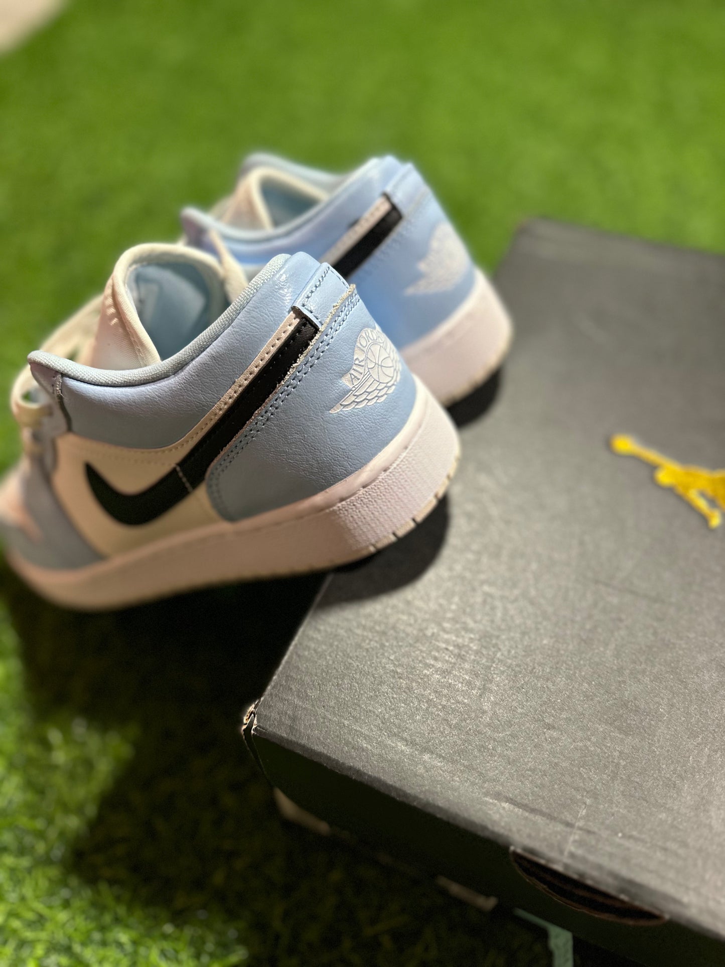 Jordan 1 Low Ice Blue Black (Escuela primaria)