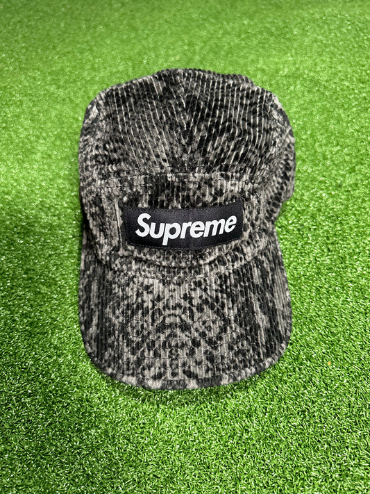 Supreme Snakeskin Corduroy Camp Cap Black