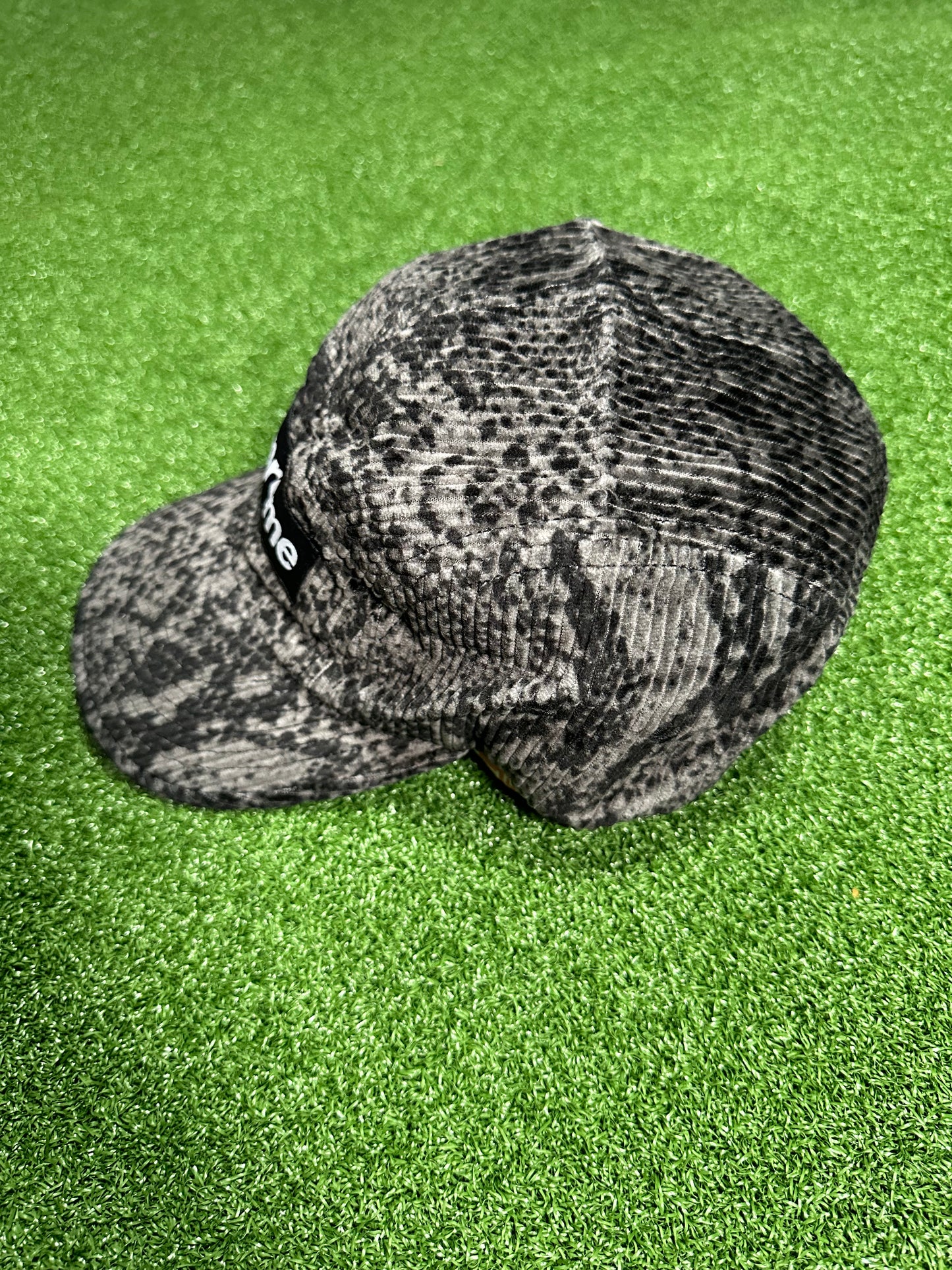 Supreme Snakeskin Corduroy Camp Cap Black